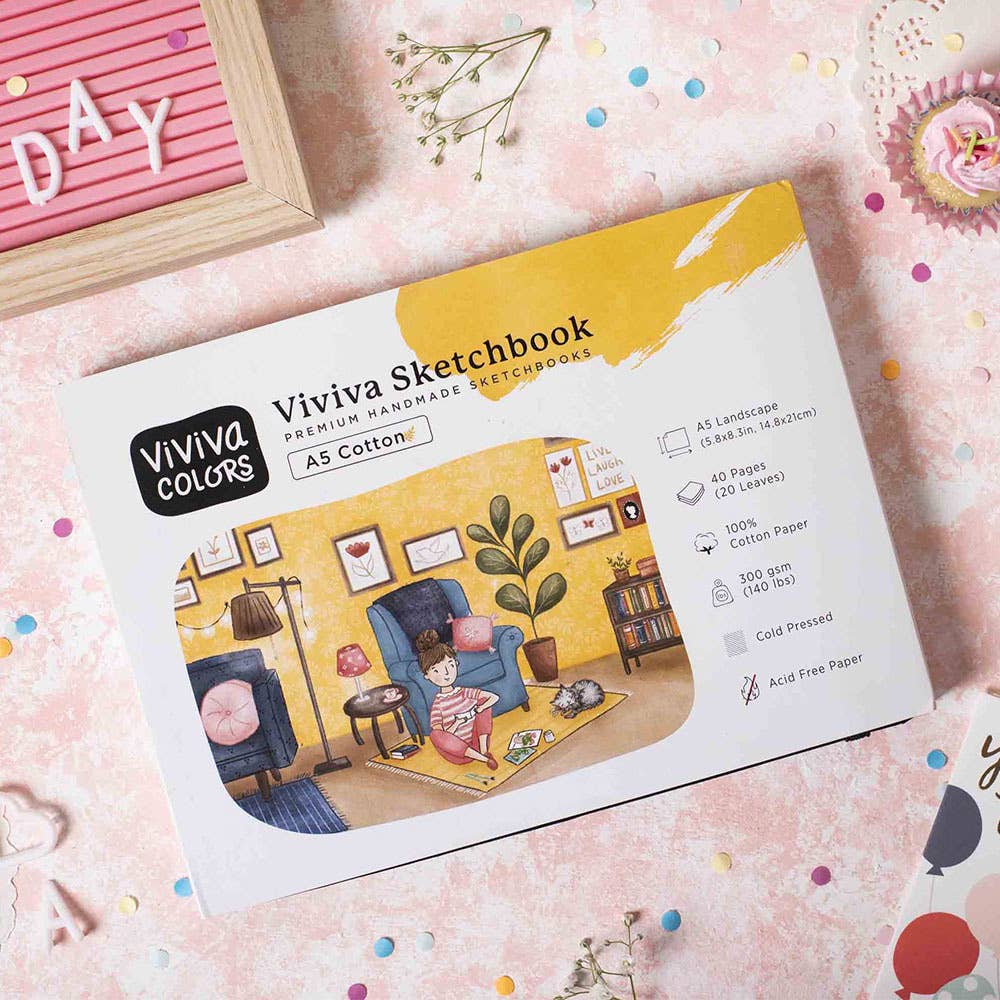 A5 Cotton Sketchbooks - 100% Cotton