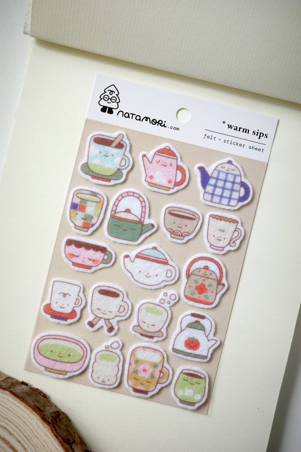 Warm sips • felt sticker sheet