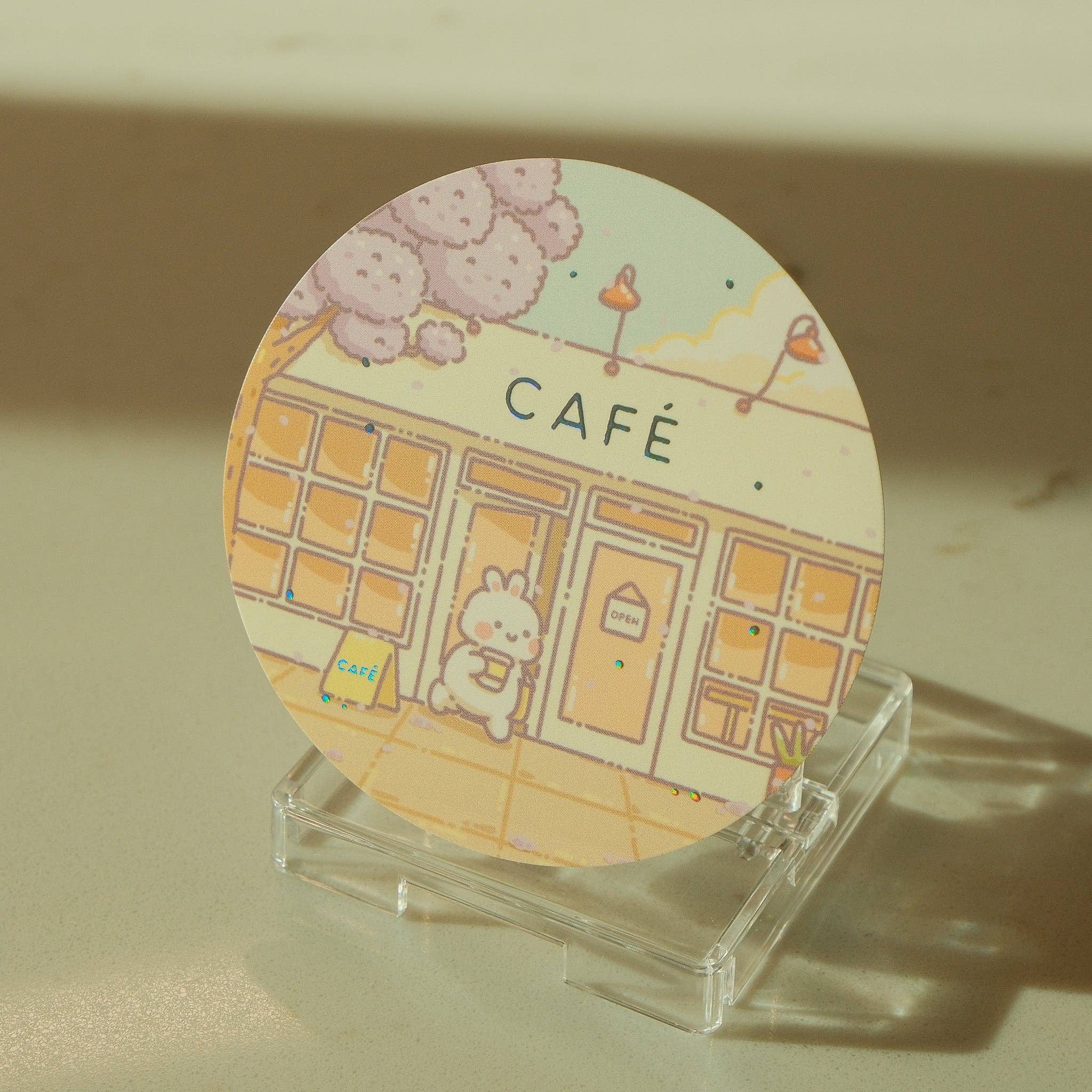 Morning Cafe - California Series Die Cut Sticker