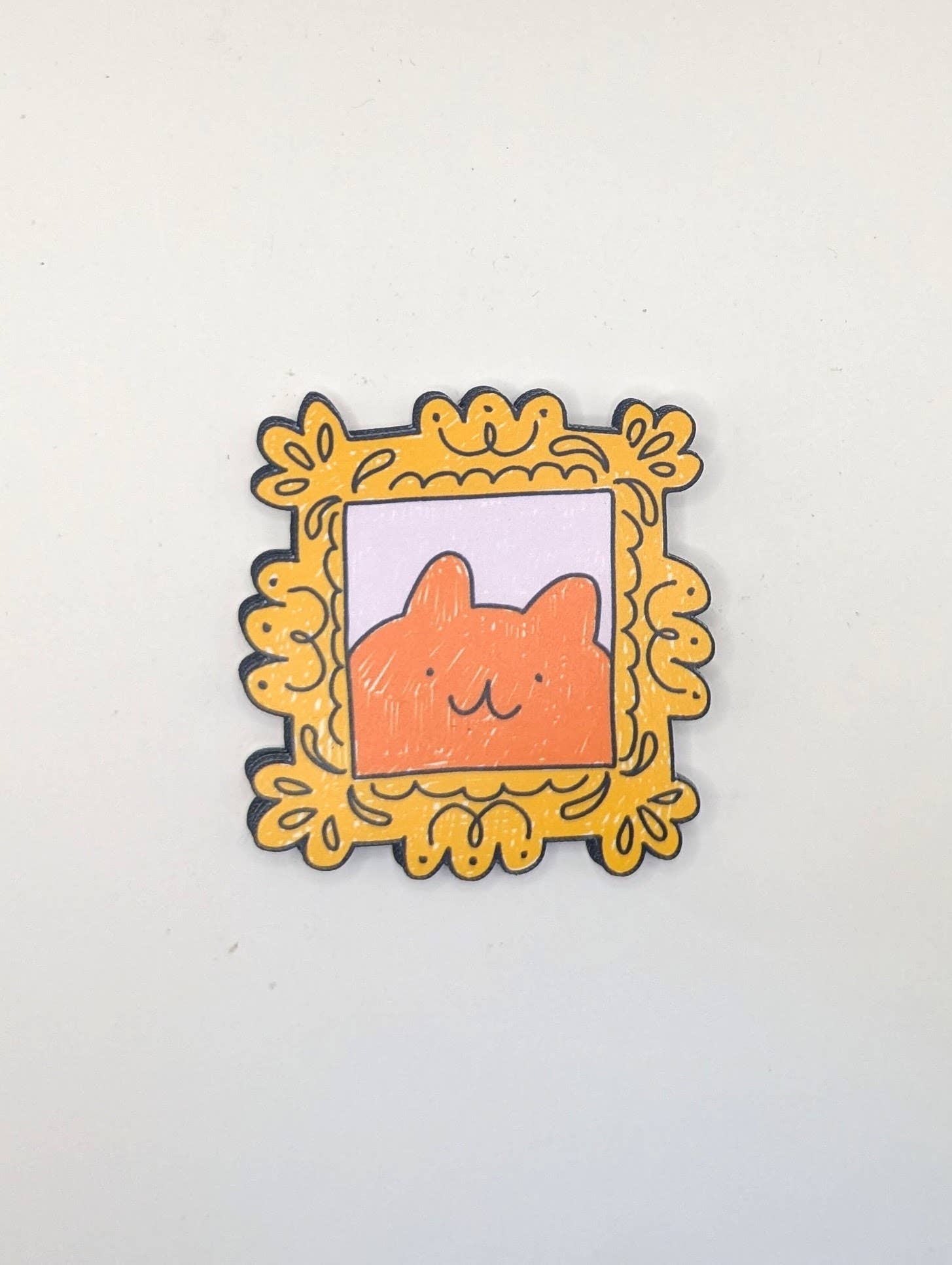 Framed Cat Portrait Vinyl Waterproof Sticker