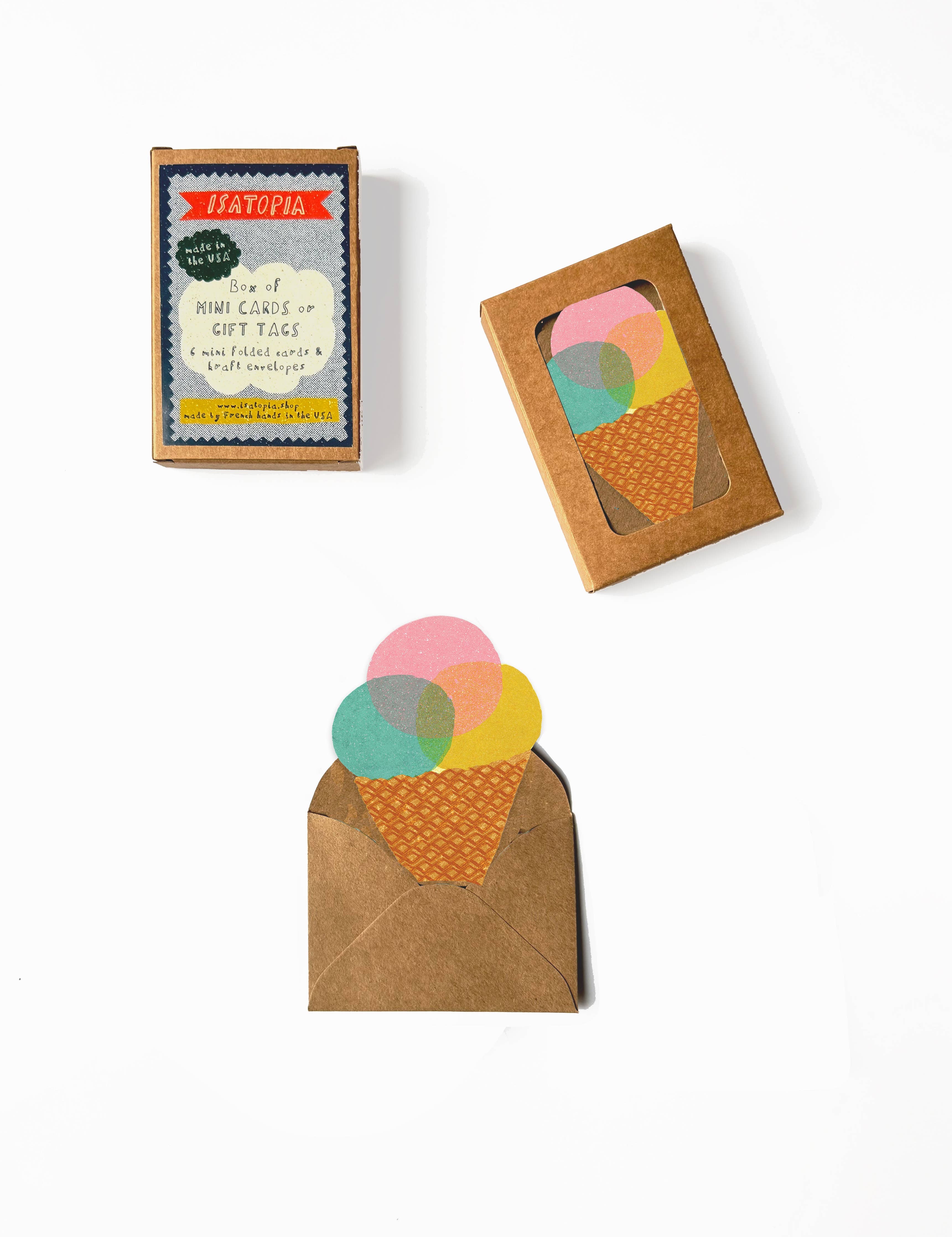 Ice Cream Mini Cards - Box of 6