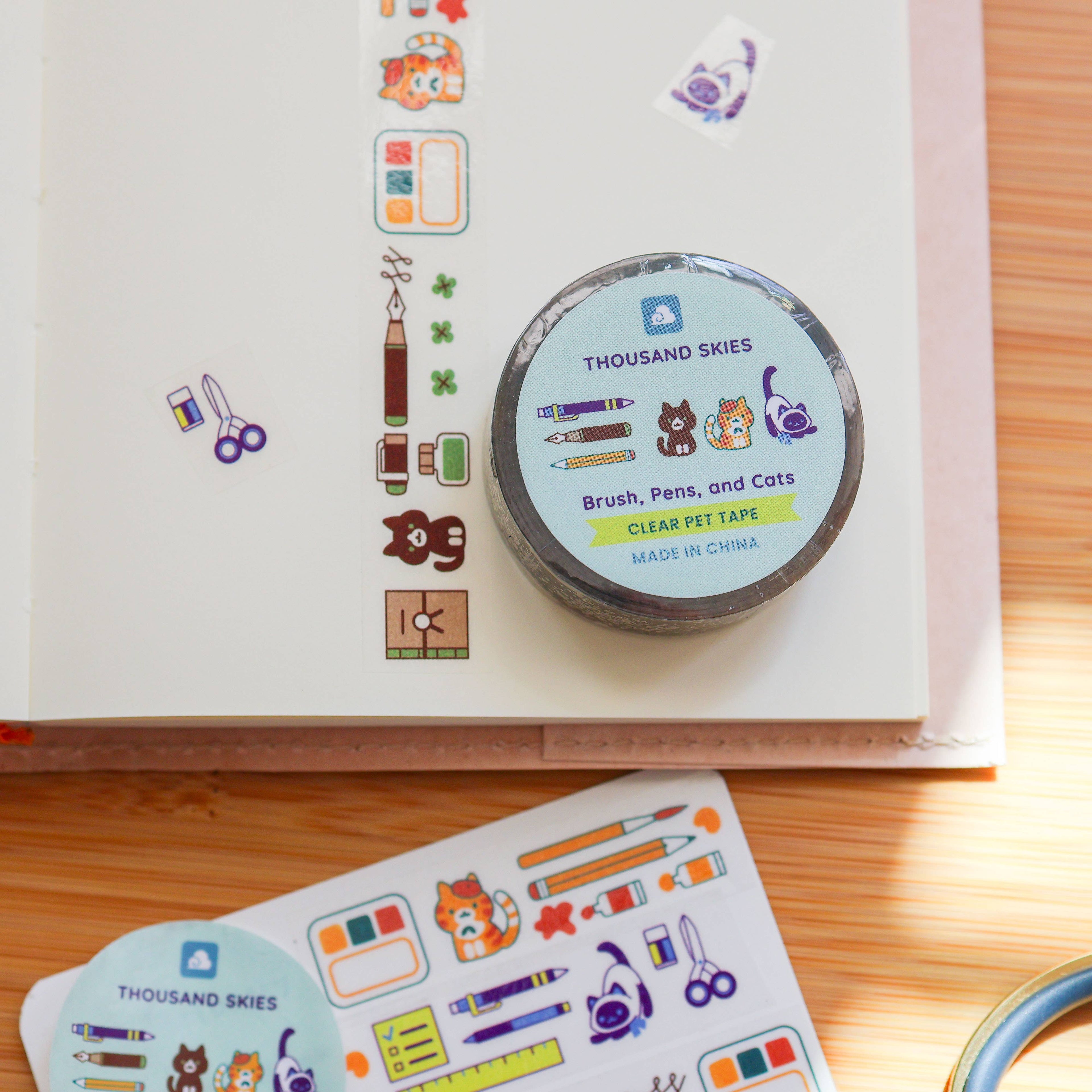 PET Tape - Brush, Pens, and Cats