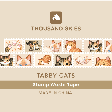 Stamp Washi Tape - Tabby Cats