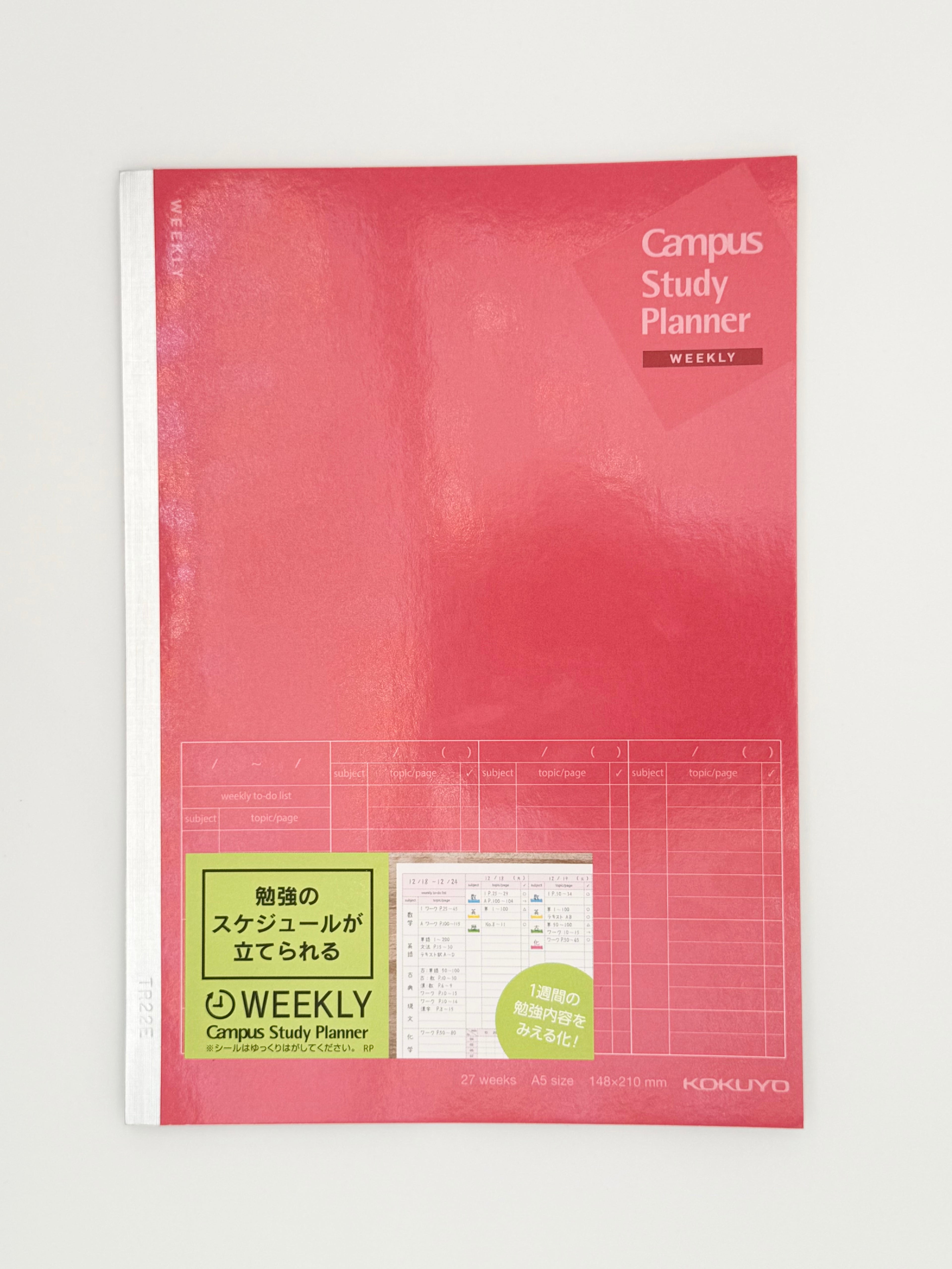 Campus Study Planner Weekly A5 - Pink