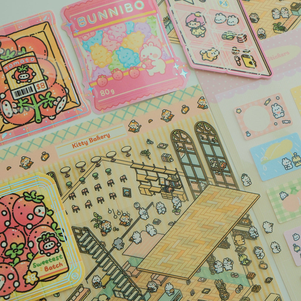 Scene Sticker DIY Kit - Kitty Bakery