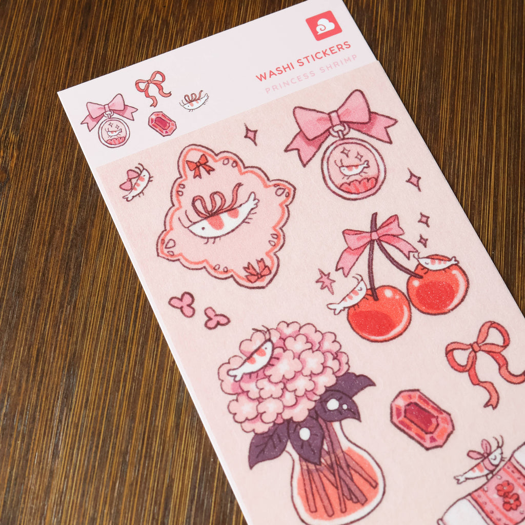 Sticker Sheet (Washi) - Princess Shrimp