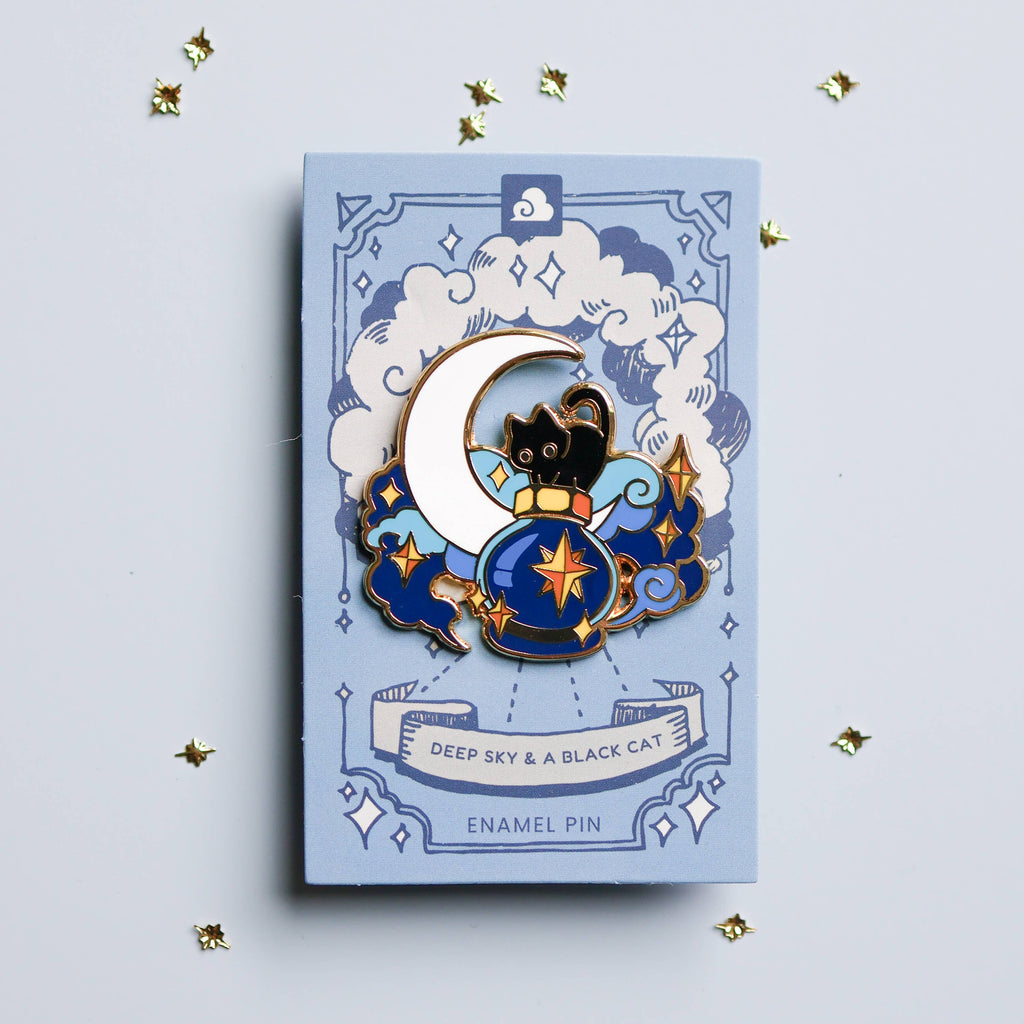 Enamel Pin - Deep Sky and a Black Cat