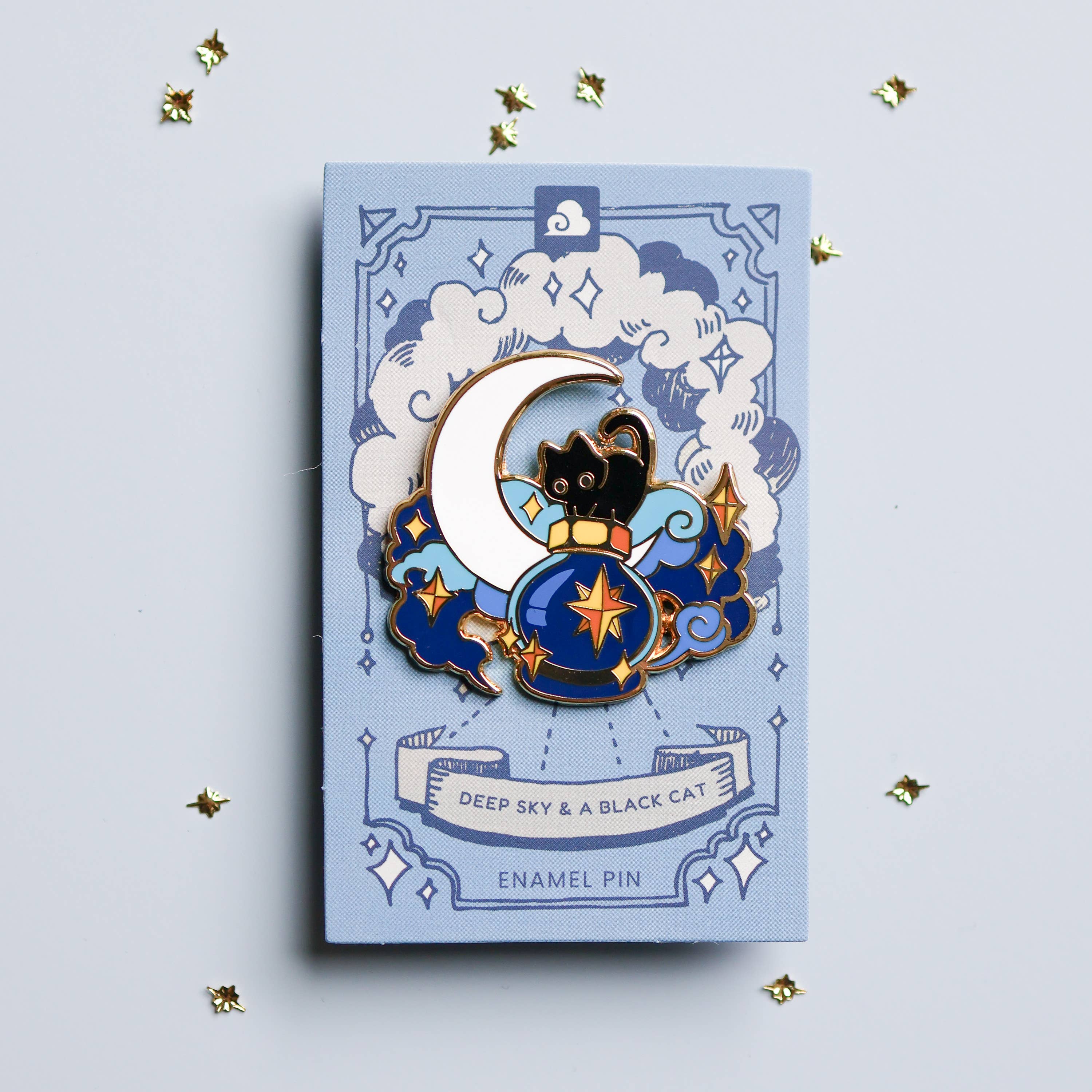 Enamel Pin - Deep Sky and a Black Cat