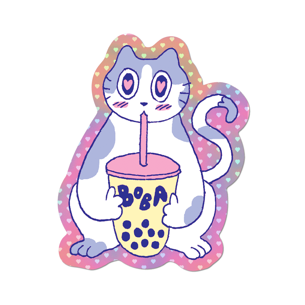 Boba Cat Die-Cut Sticker