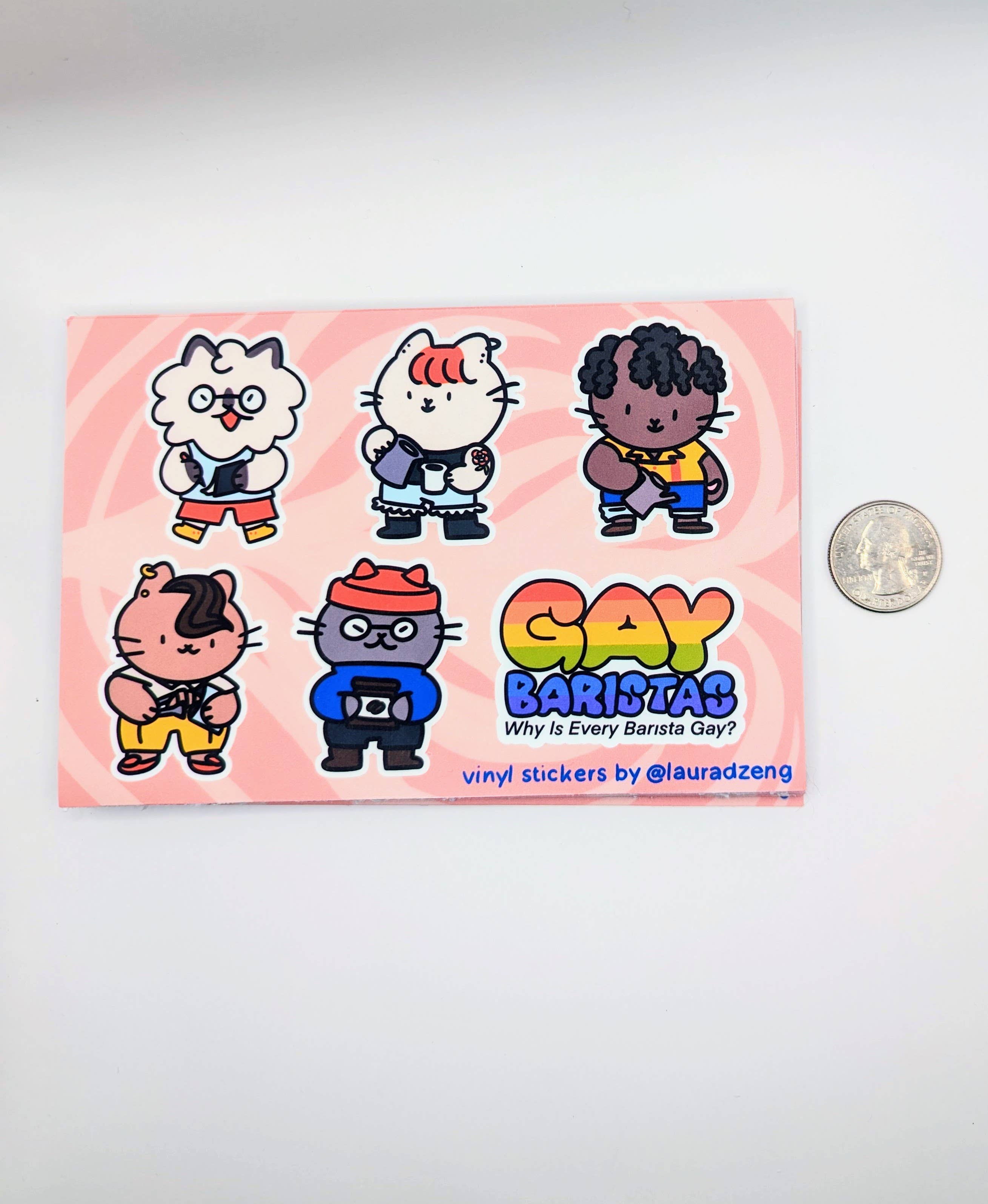 "Gay Baristas" Vinyl Sticker Sheet
