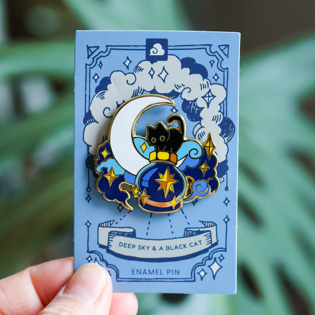 Enamel Pin - Deep Sky and a Black Cat