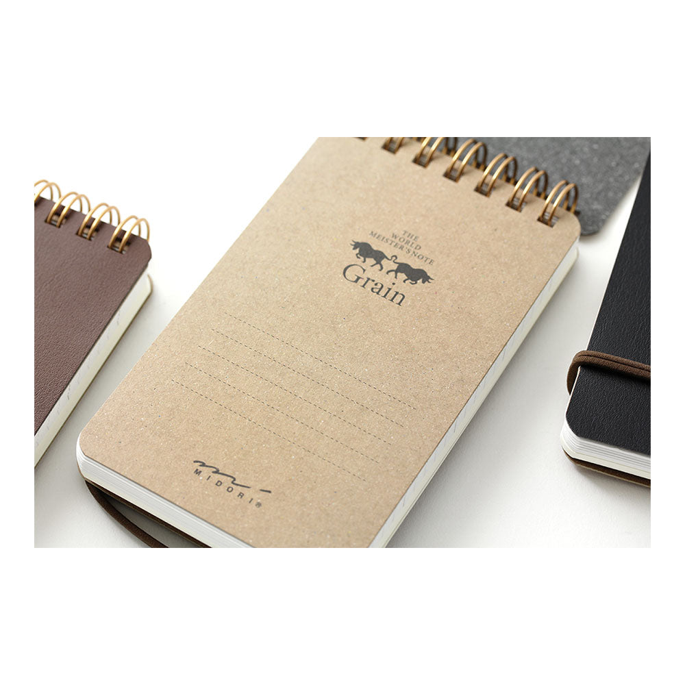 Midori Grain Memo Pad - 5" x 3" - Grain dark brown