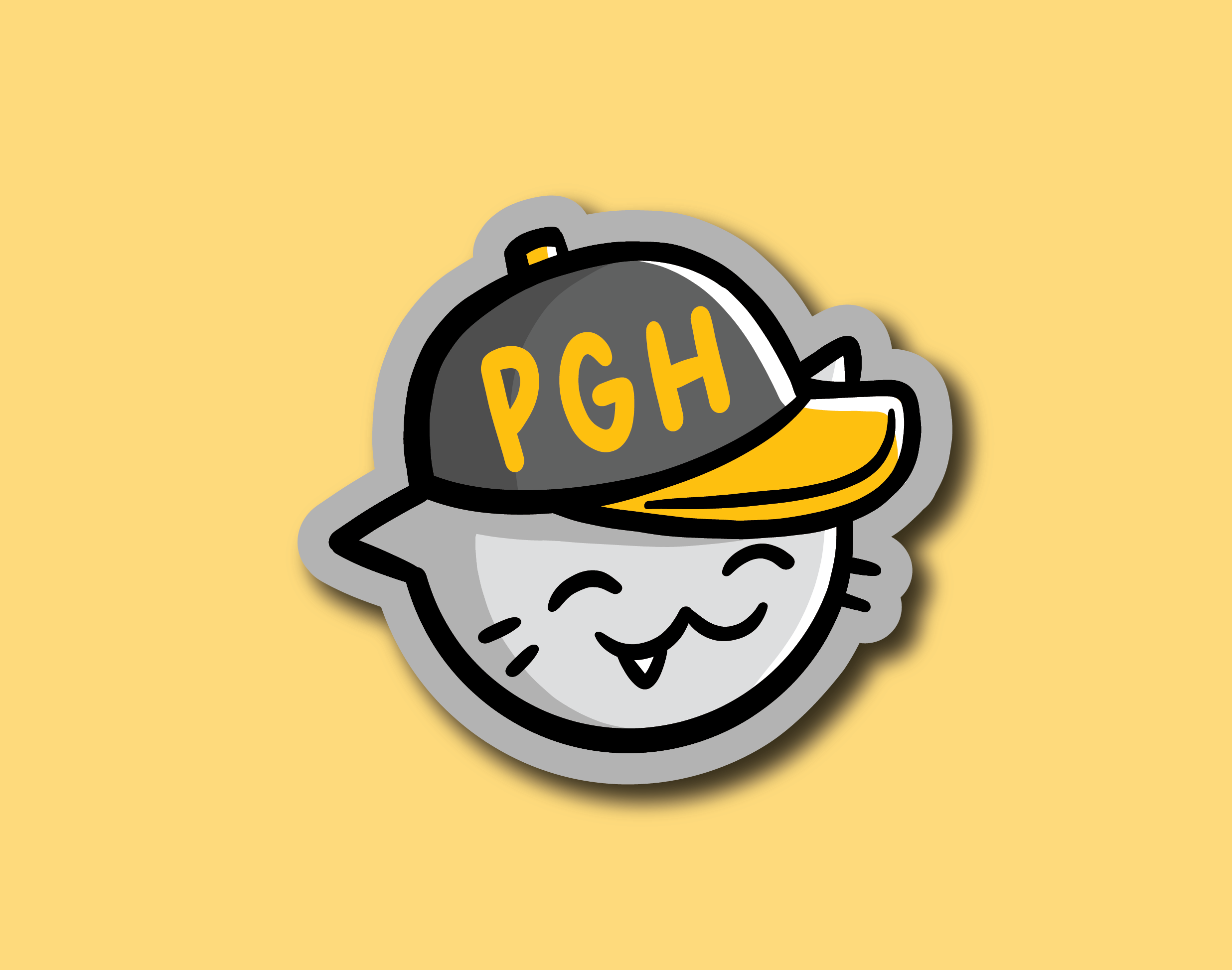 Pittsburgh Baseball Cat Vinyl Sticker