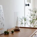 Glass & Acacia Incense Holder