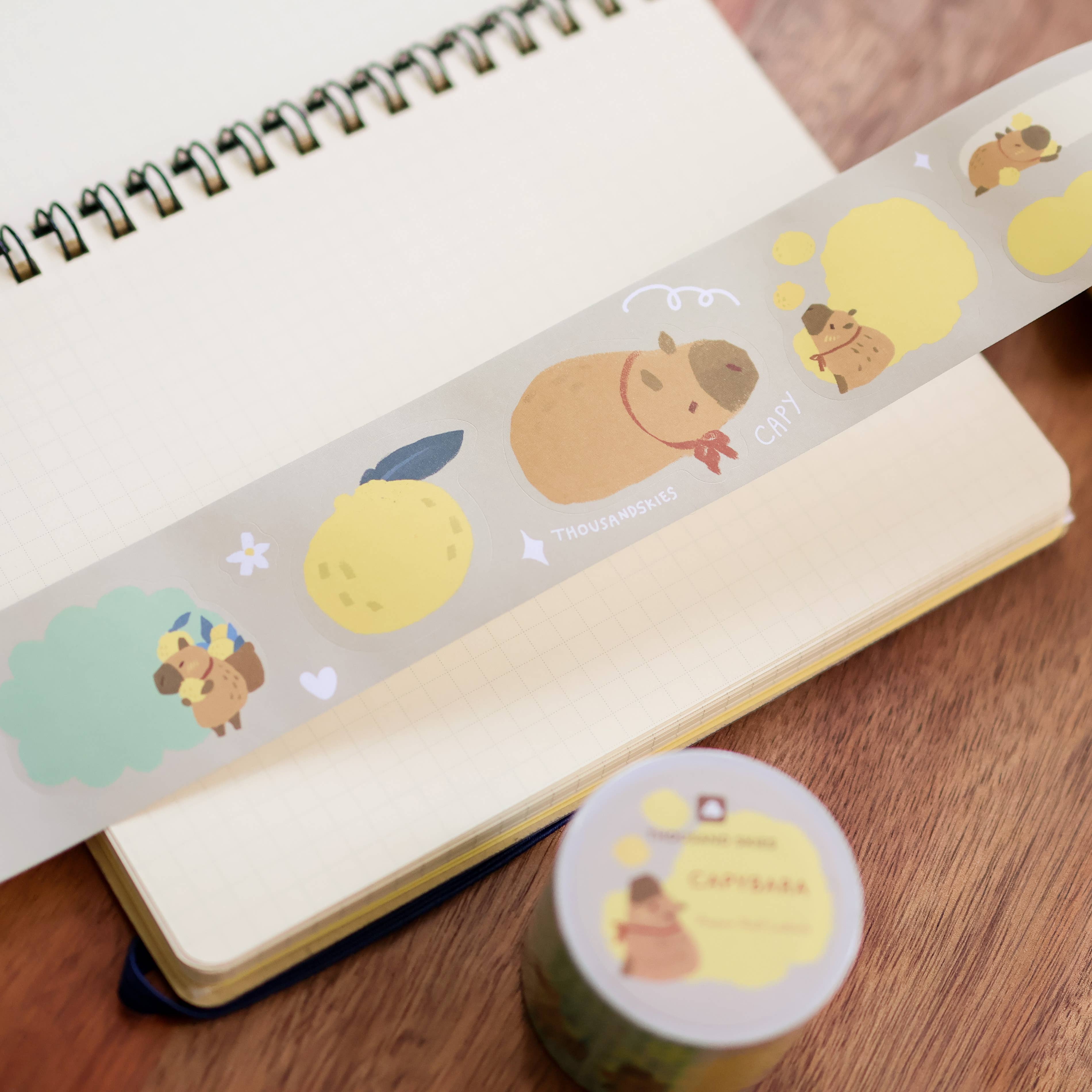 Paper Roll Labels (Kiss Cut) - Capybara