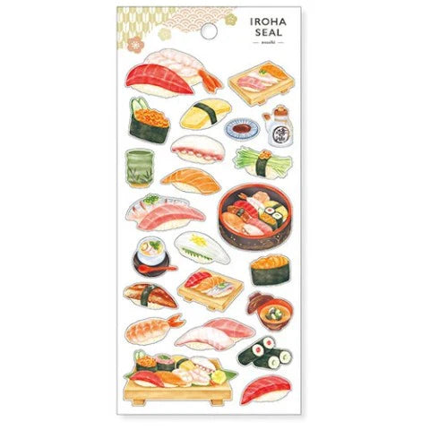 Mind Wave Iroha Seal Sticker Sheet - Sushi