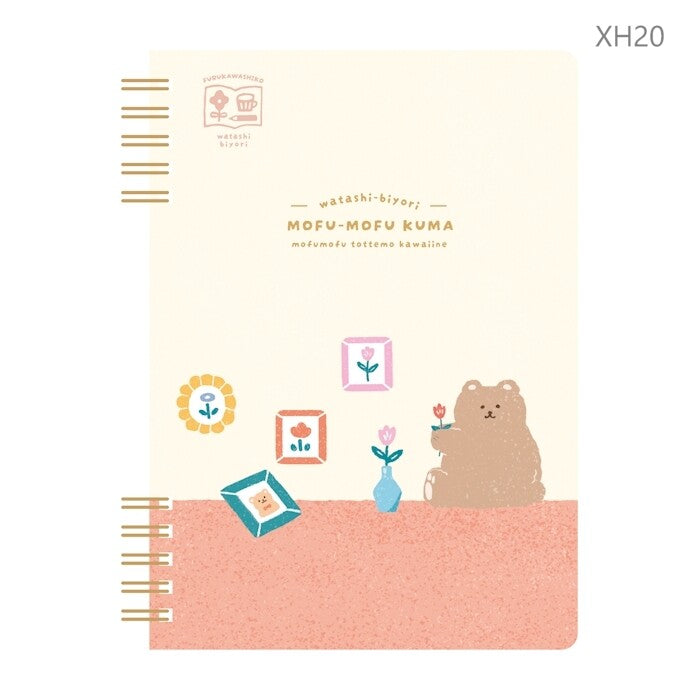 Furukawashiko Watashi-Biyori B6 Spiral Notebook - mofu-mofu kuma