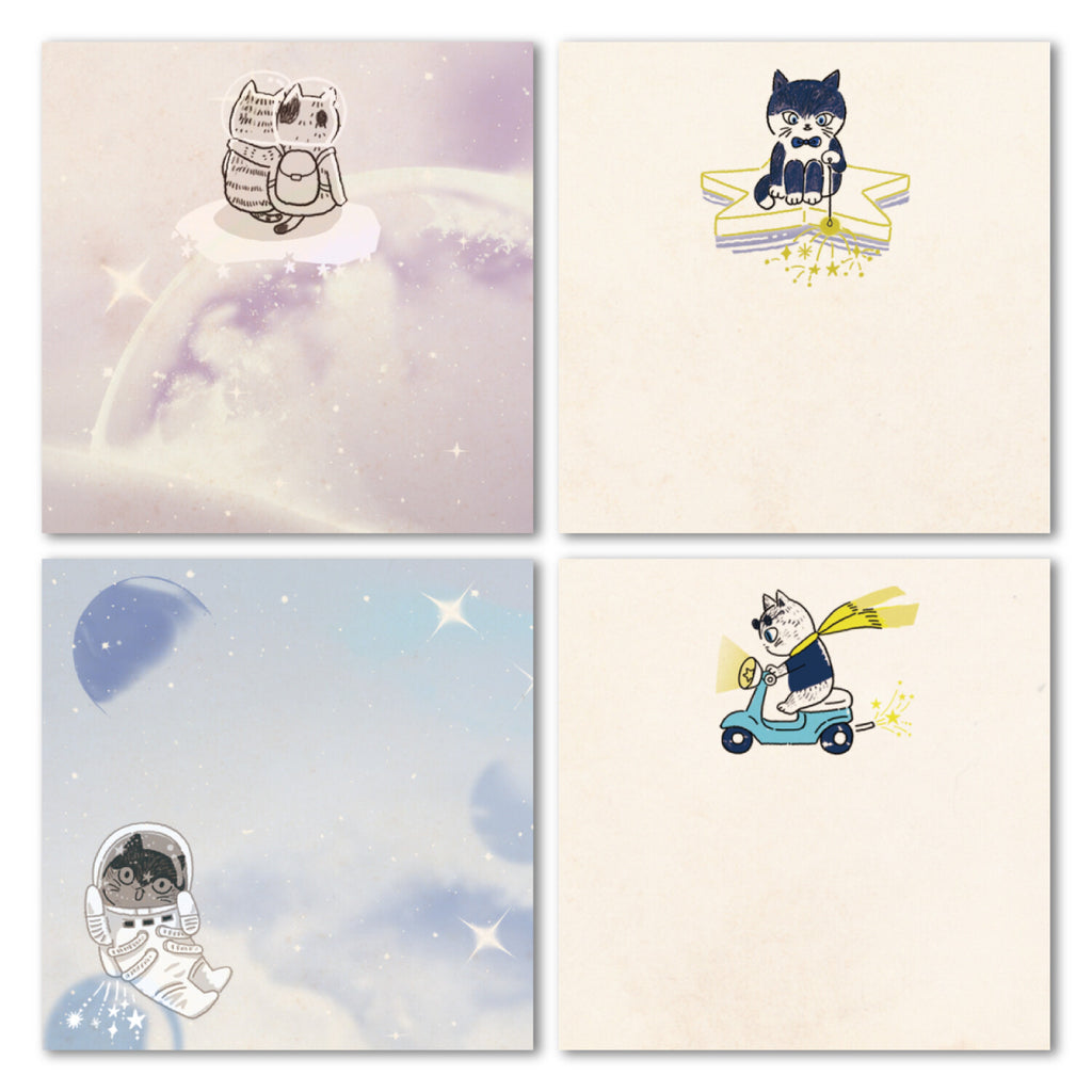 Shinzi Katoh Sticky Notes - Space Cats