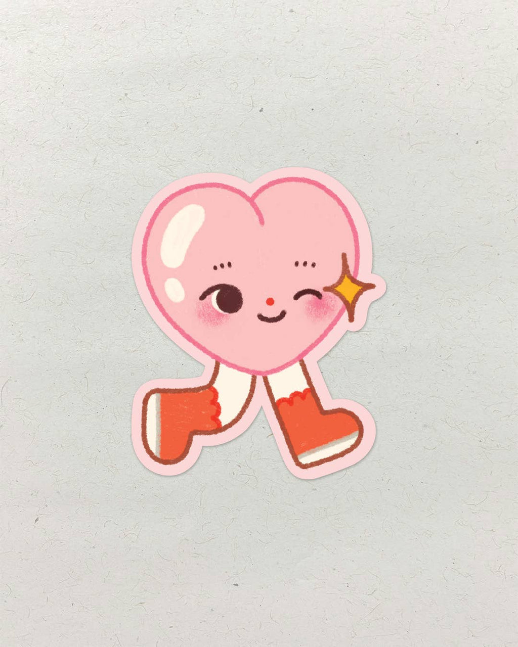 Walking Heart • Single Kiss Cut Vinyl Sticker