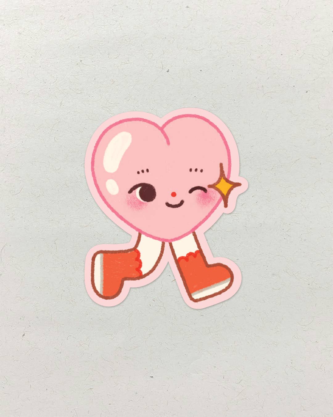 Walking Heart • Single Kiss Cut Vinyl Sticker