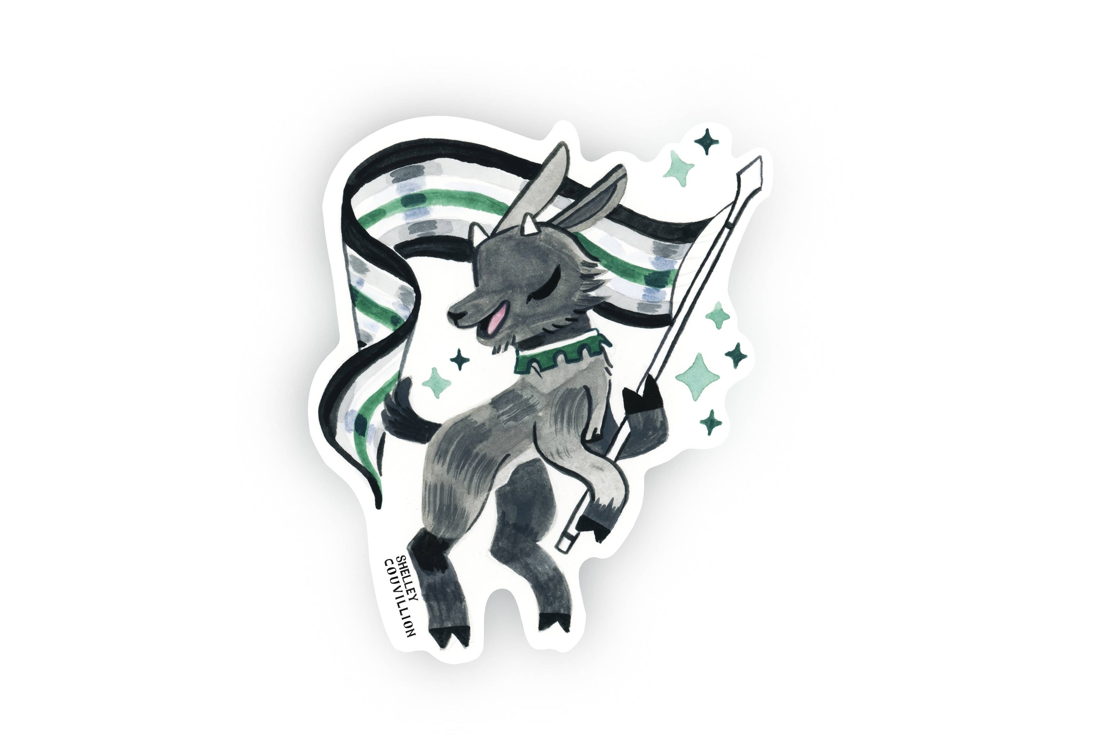 Agender Goat Sticker – Queer Cuties Medieval Pride 