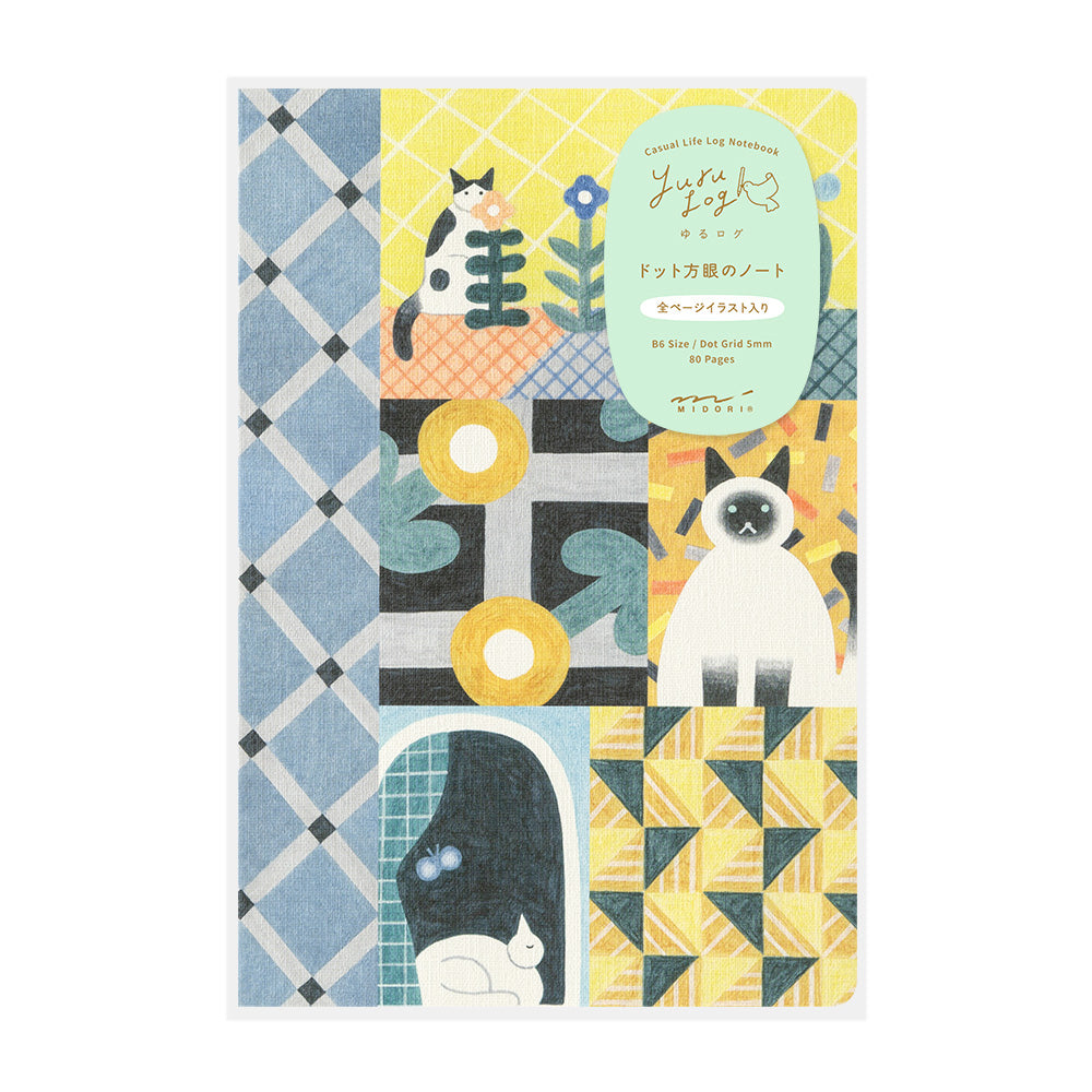 Midori Yuru Log Notebook - Cat