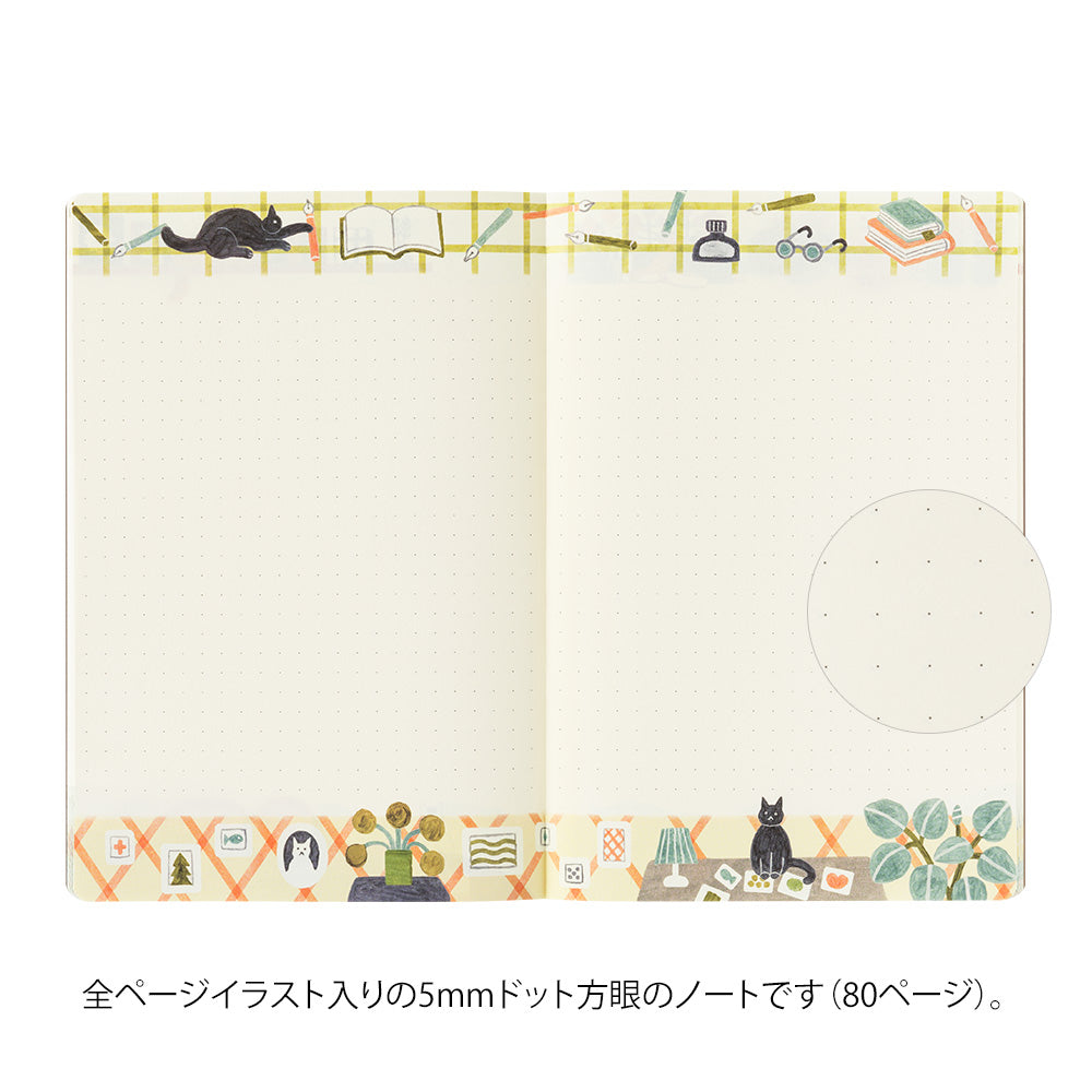 Midori Yuru Log Notebook - Cat