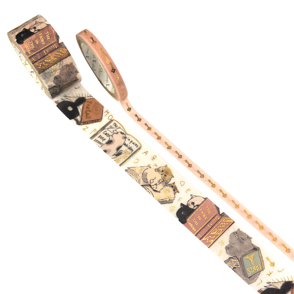 Seal-do 2-Pack Washi Tape - Shinzi Katoh - My Dear Cats - Cats Reading