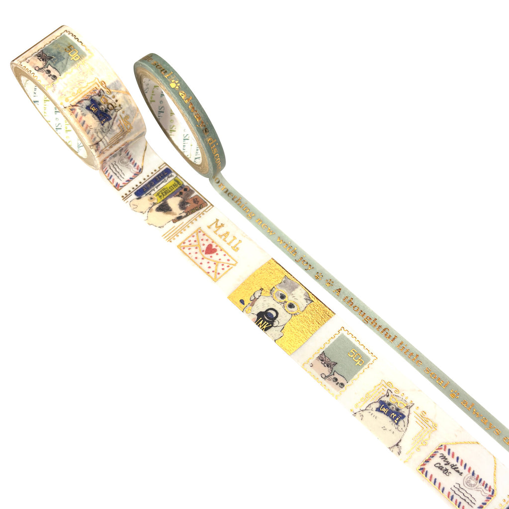 Seal-do 2-Pack Washi Tape - Shinzi Katoh - My Dear Cats - Cat Letters