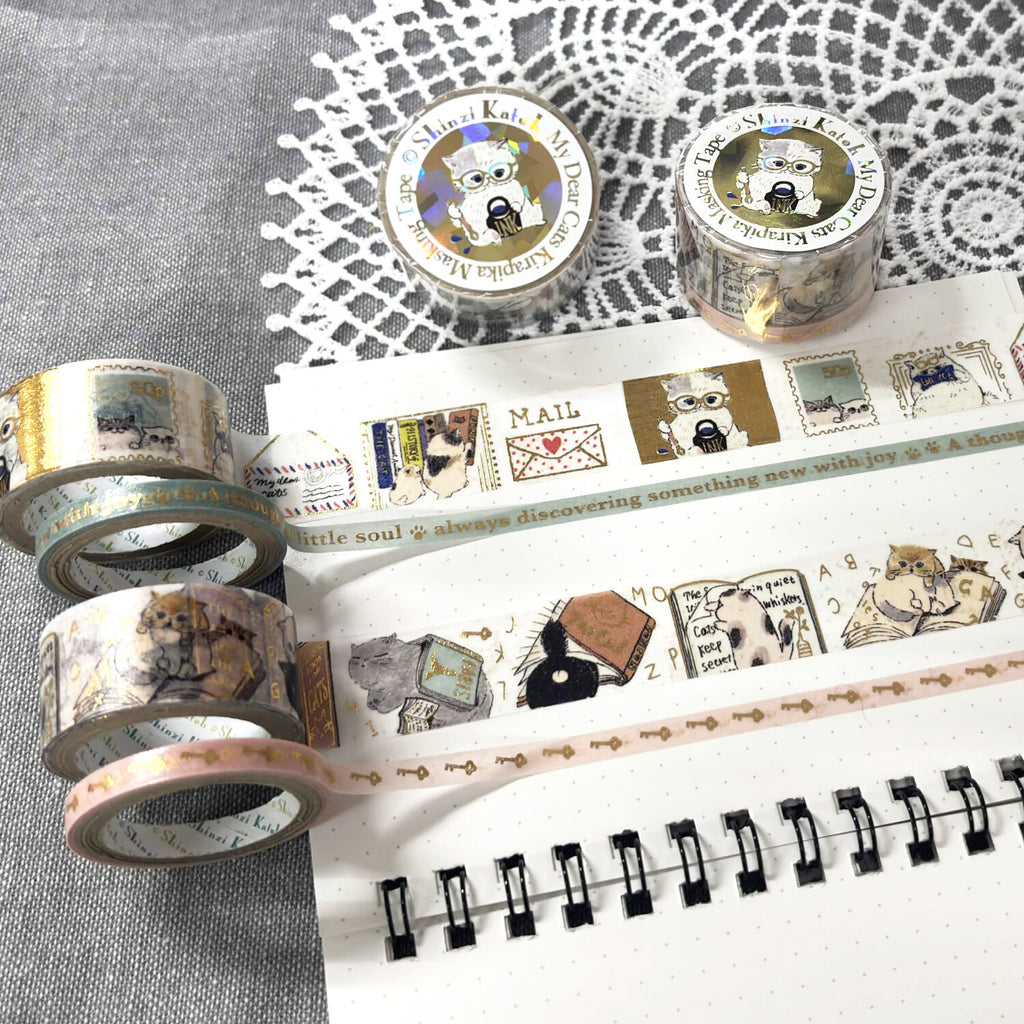 Seal-do 2-Pack Washi Tape - Shinzi Katoh - My Dear Cats - Cat Letters