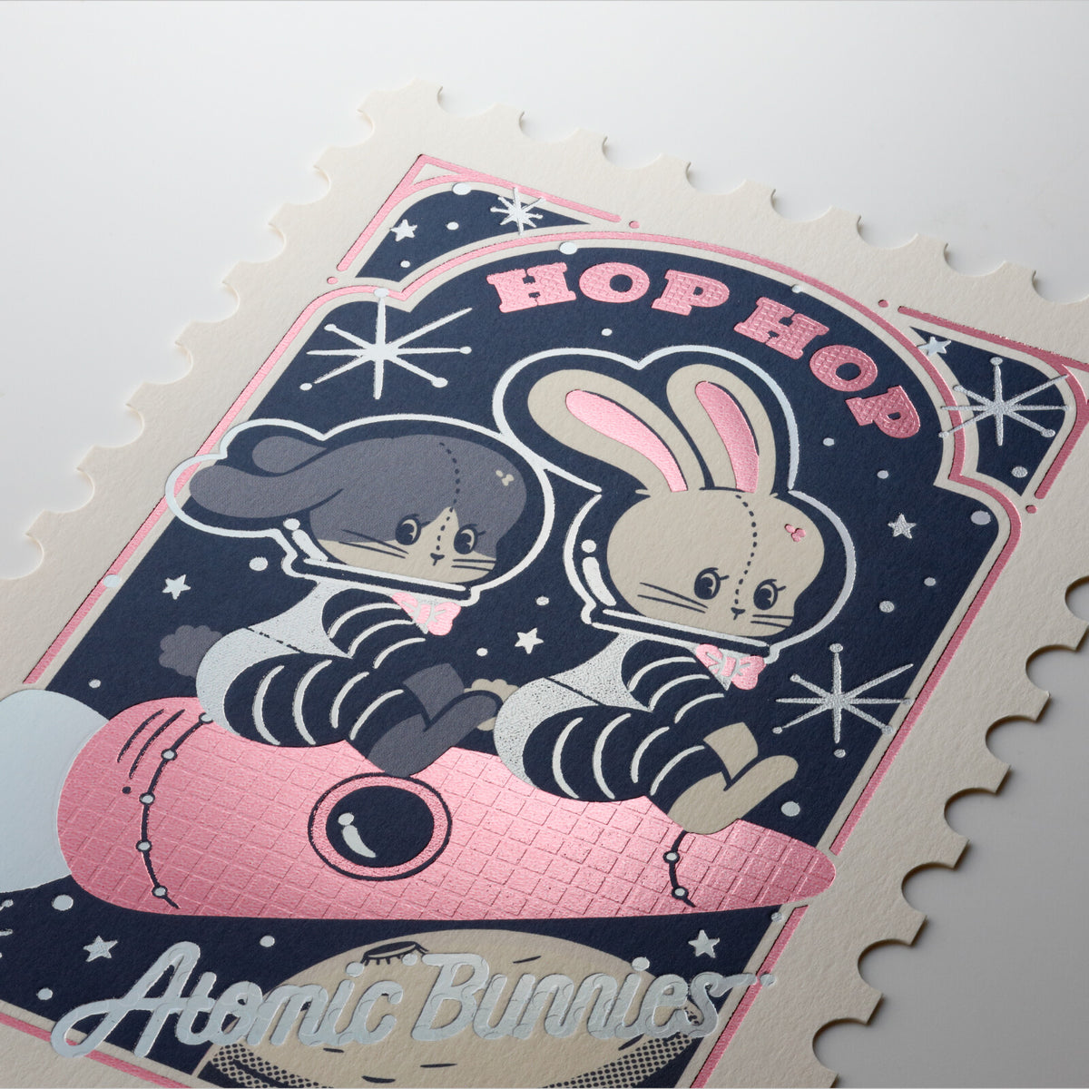 Rokkaku x Ob1toy Postcard - Atomic Bunnies