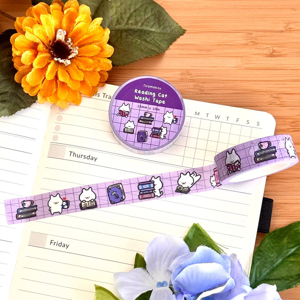 Reading Cat Washi Tape