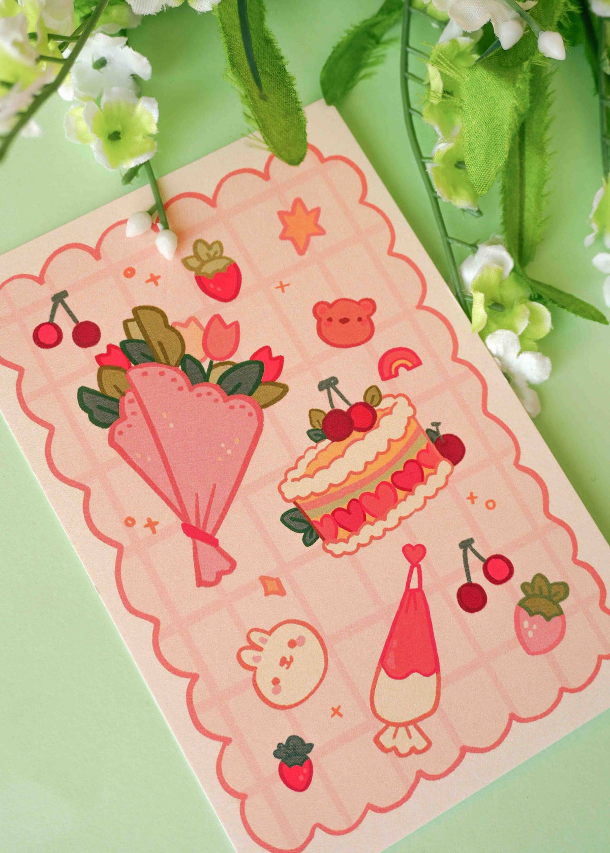 Cats + Pastries Postcard Prints