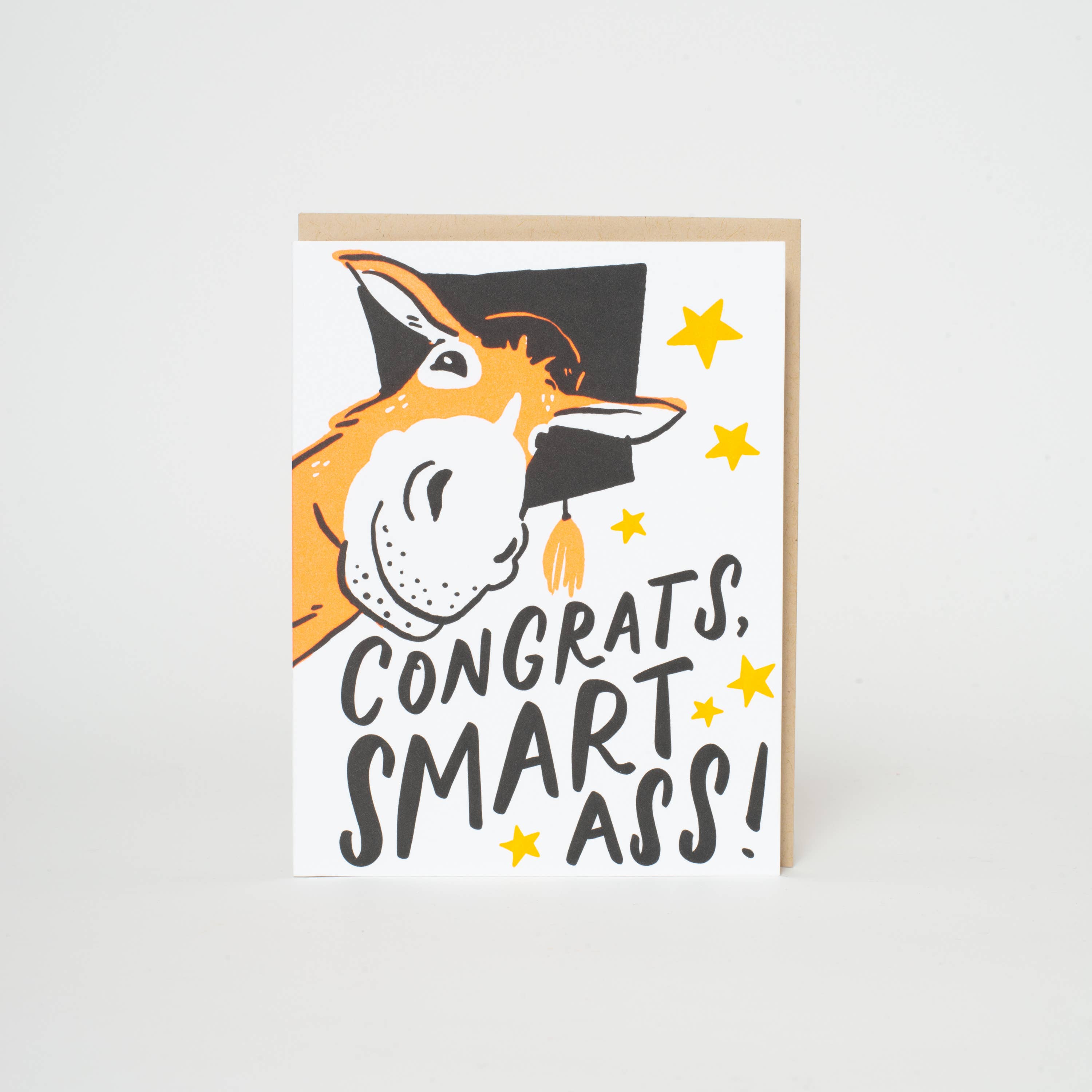 Graduation Smart Ass Punny Letterpress Greeting Card by Hello!Lucky