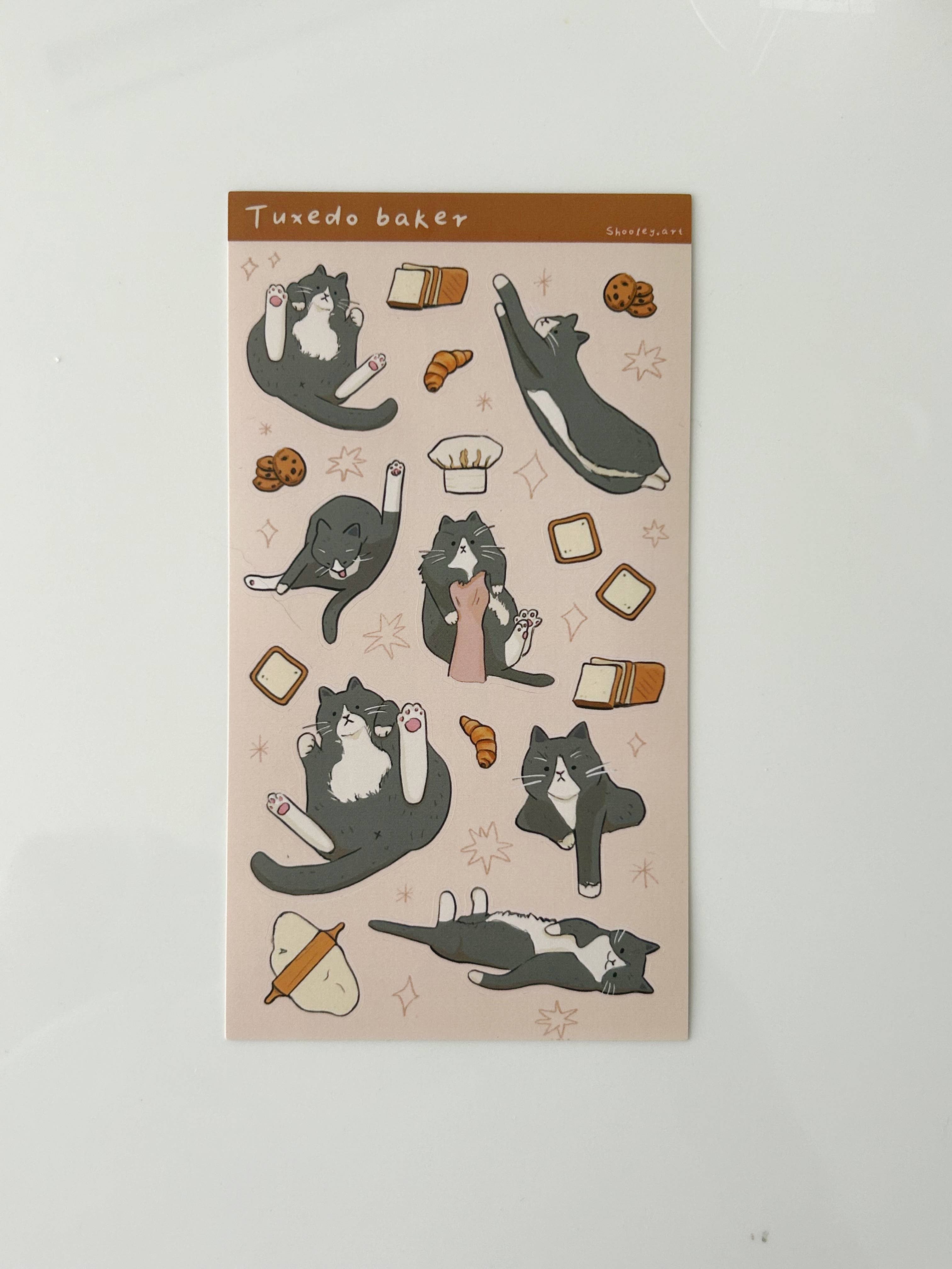Tuxedo Cat Vinyl Sticker Sheet