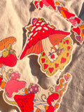 3 Large Mushroom Forest Stickers