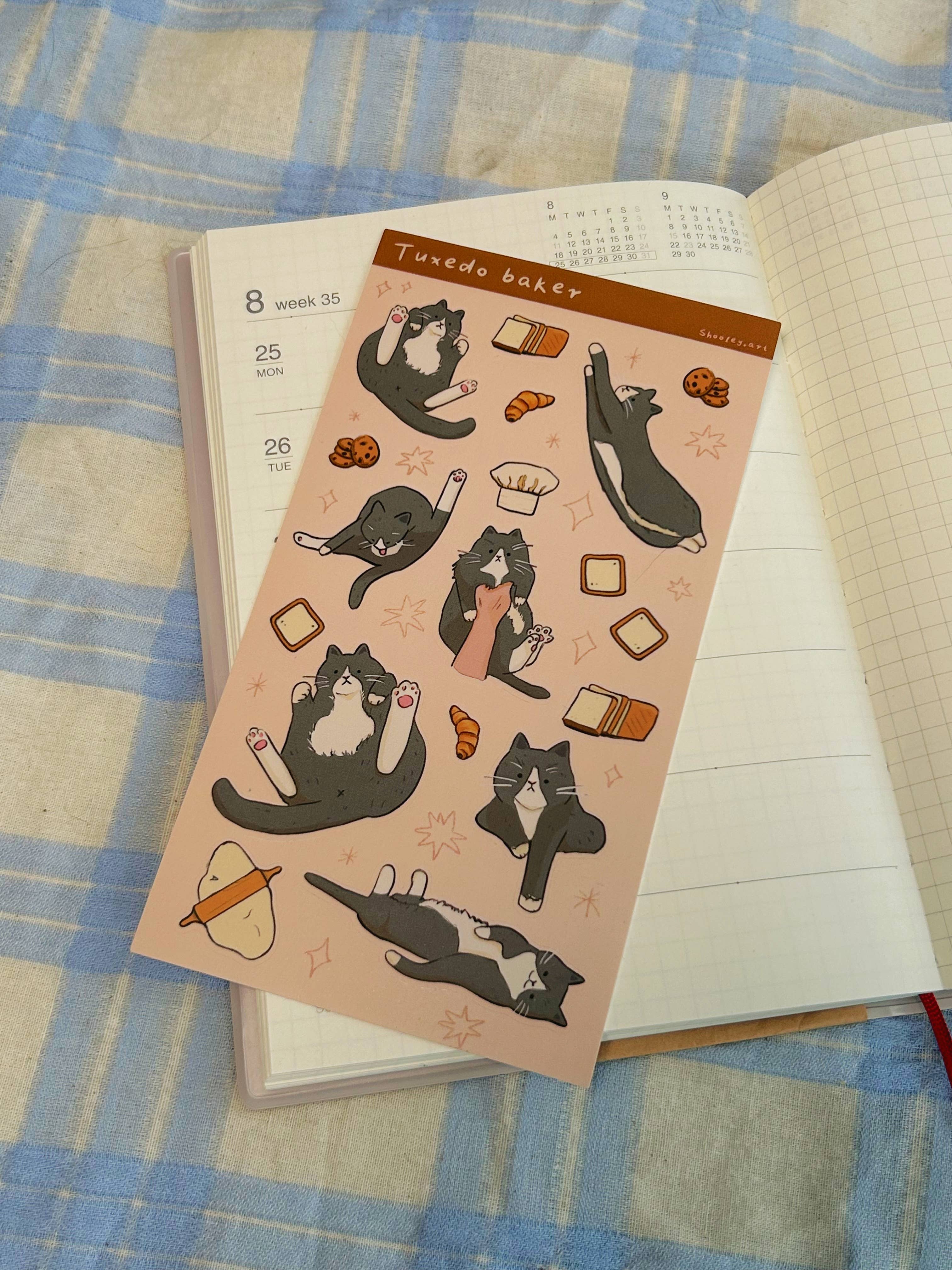 Tuxedo Cat Vinyl Sticker Sheet