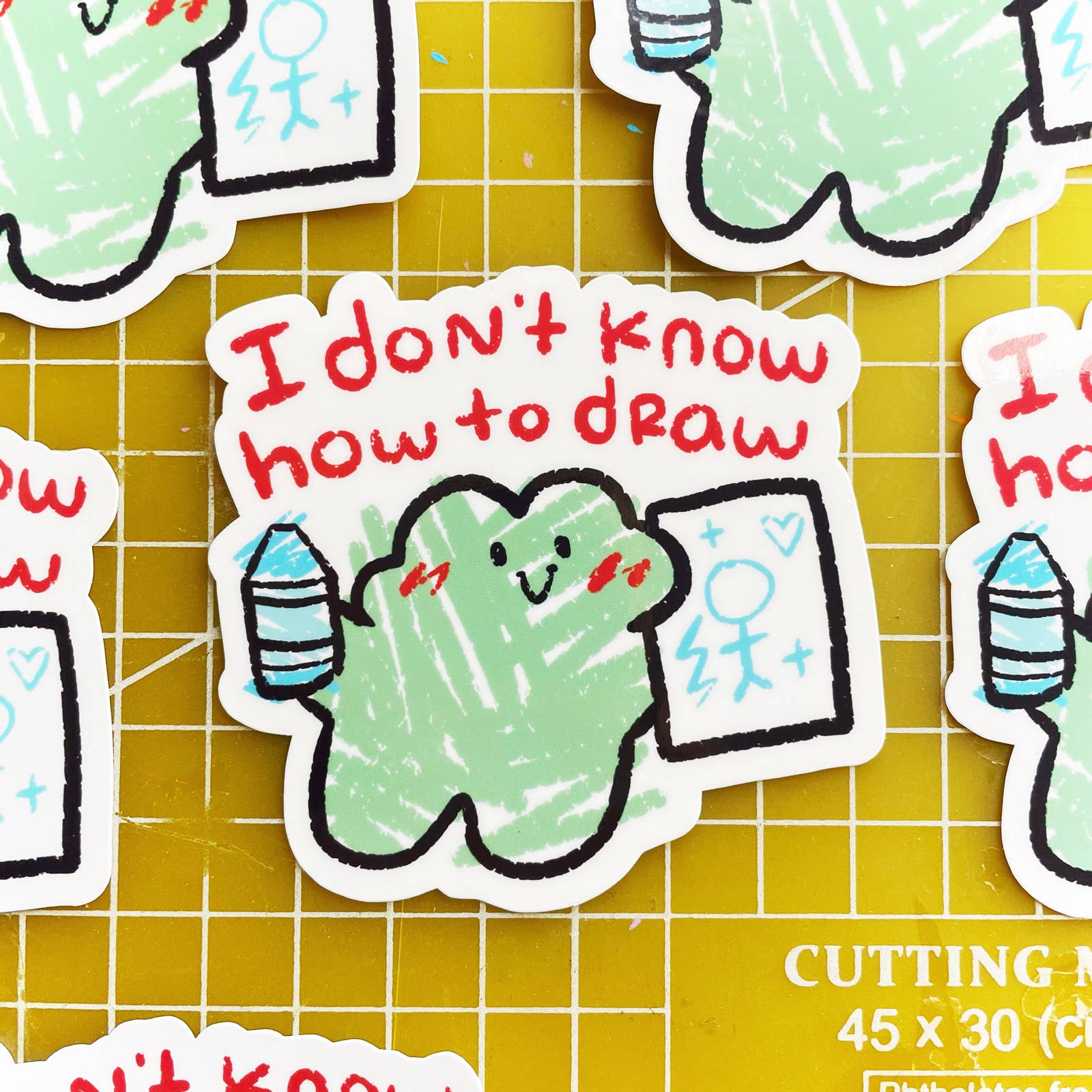 Cute Crayon Frog - Vinyl Sticker