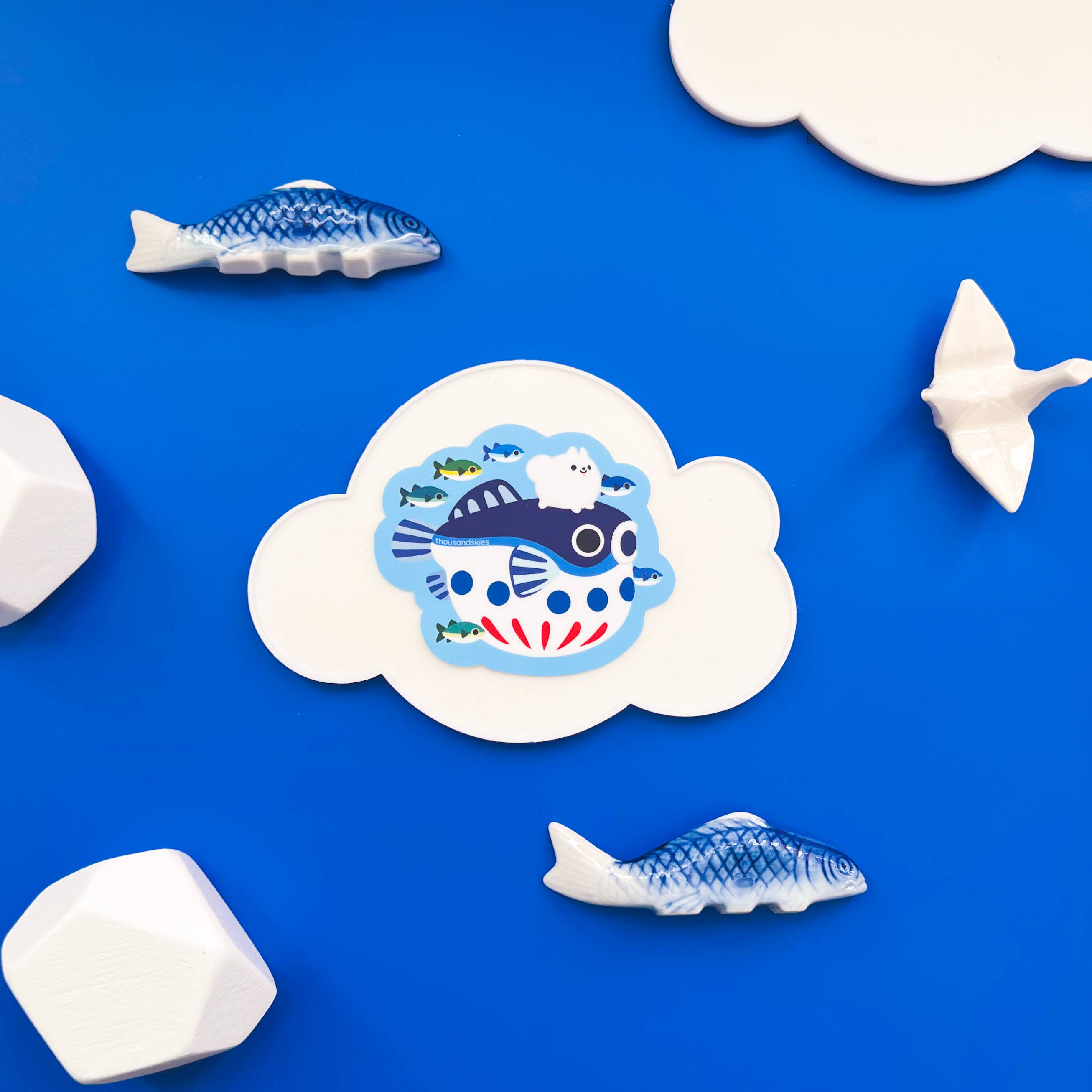 Vinyl Sticker Japantown - Pom and Fugu