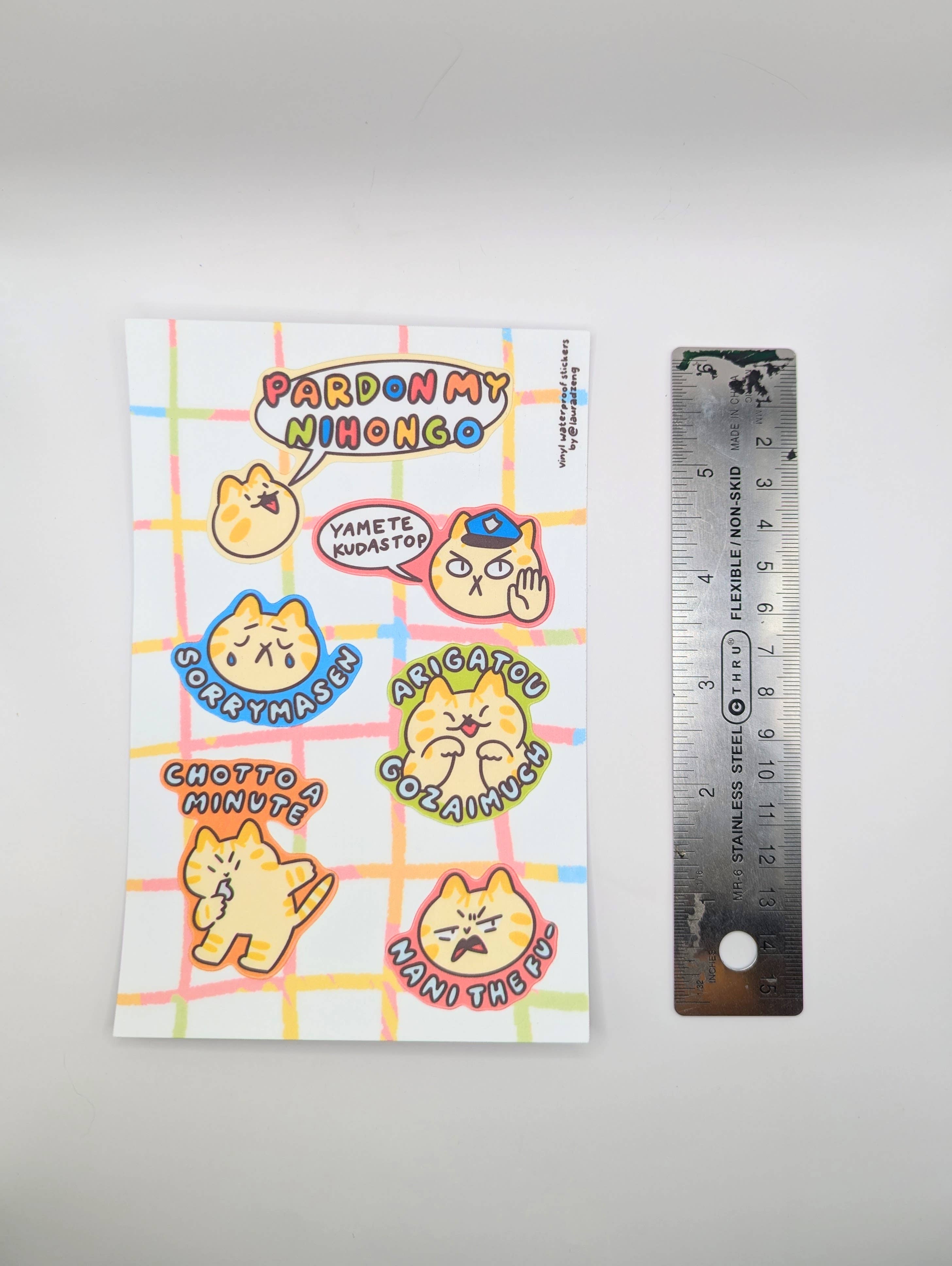Pardon My Nihongo Vinyl Sticker Sheet