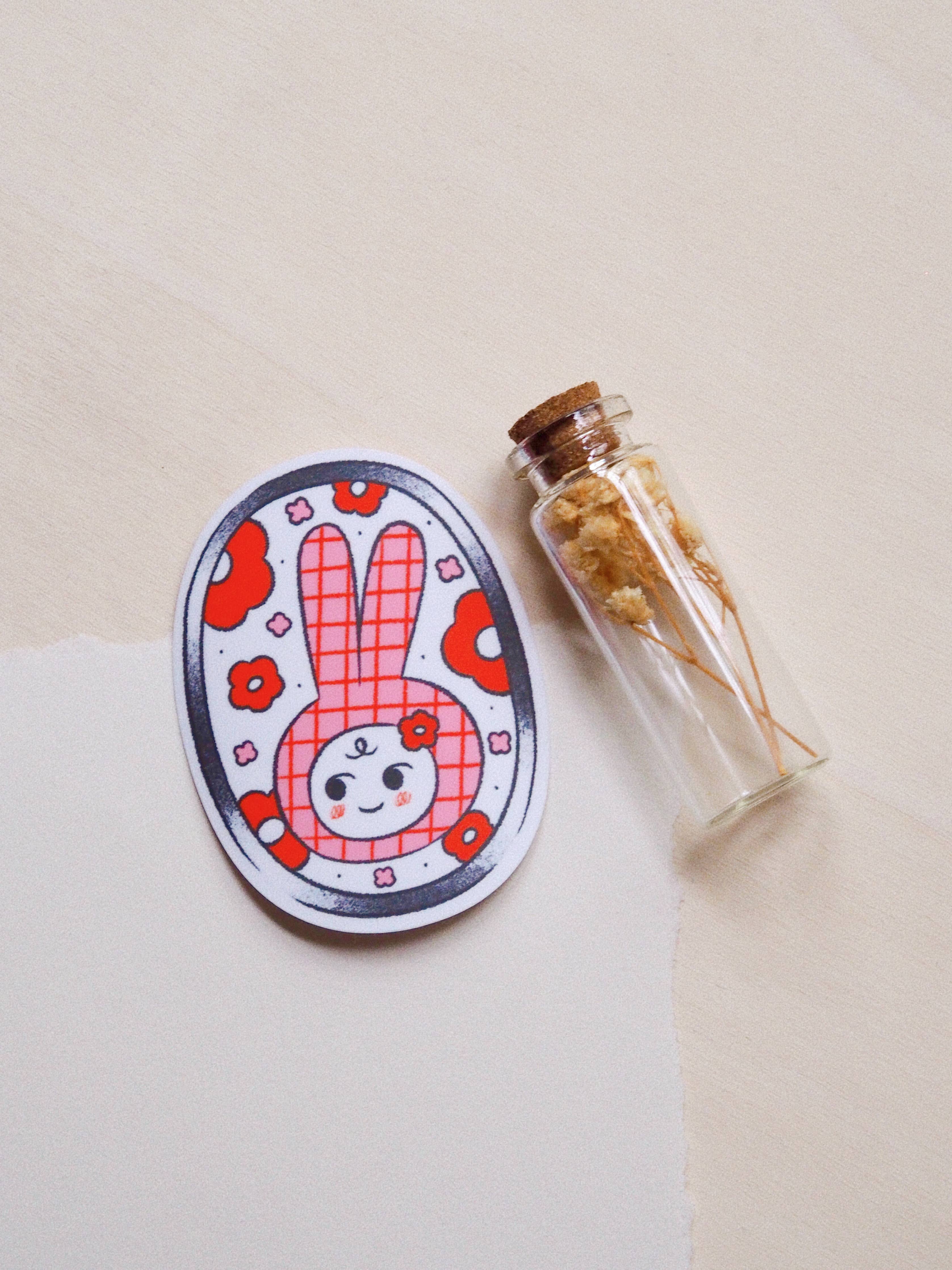Bunny love • die cut sticker