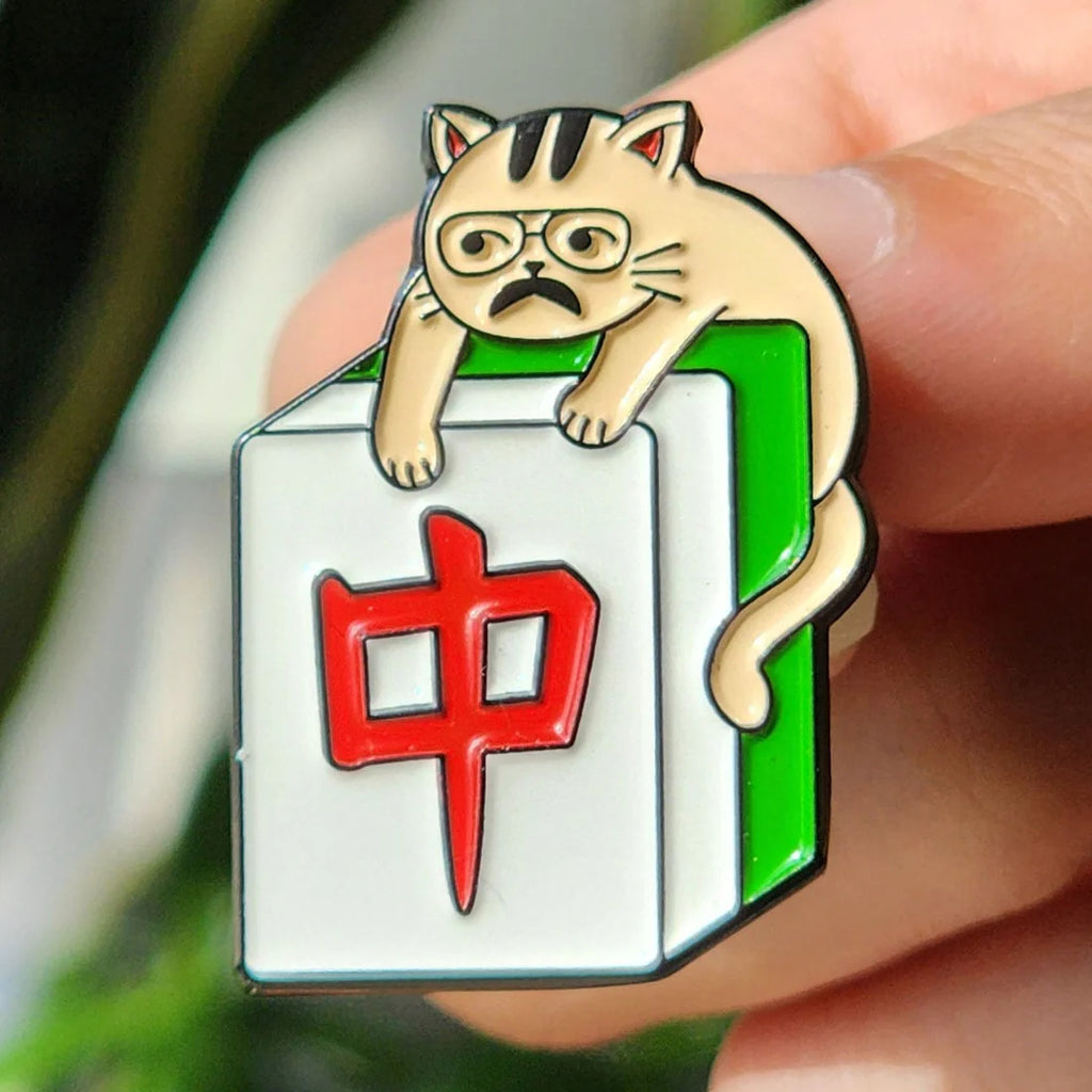 Mahjong Cat Enamel Pin