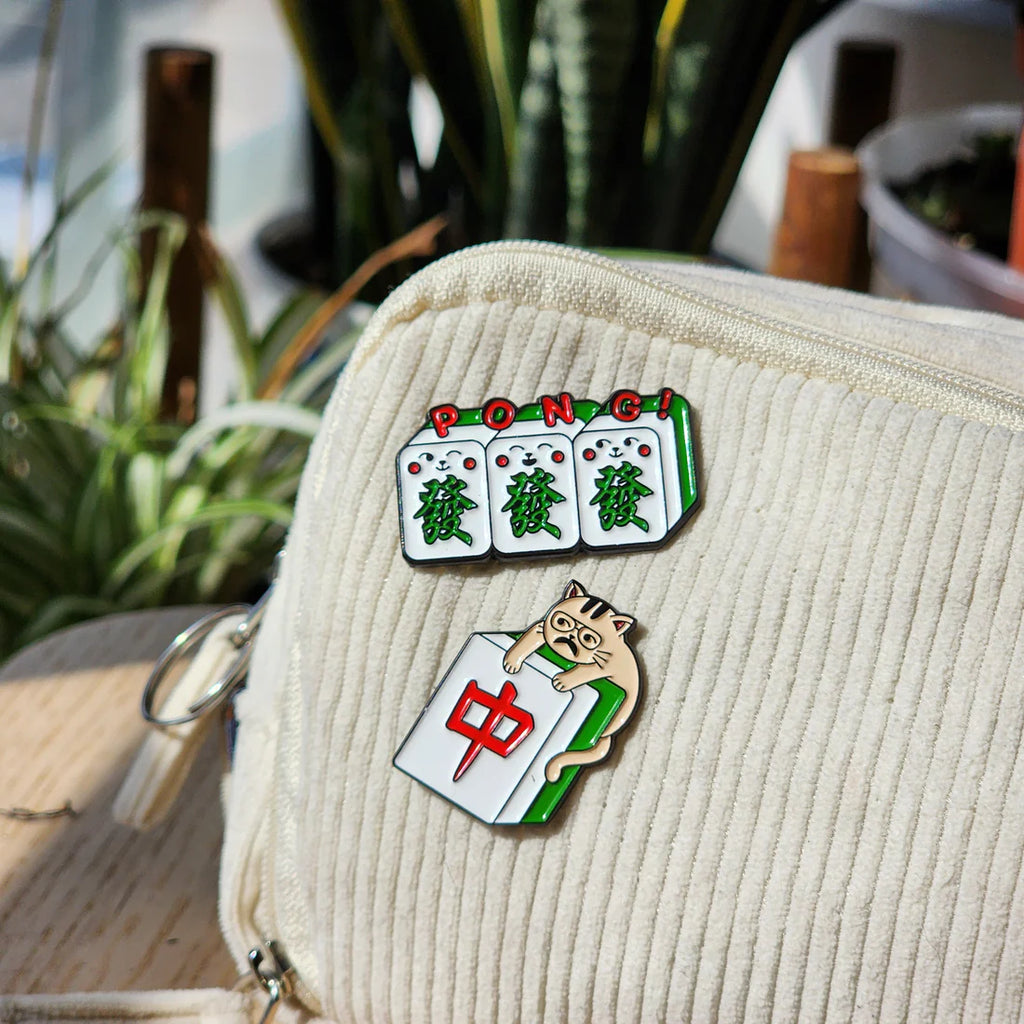 Mahjong Cat Enamel Pin