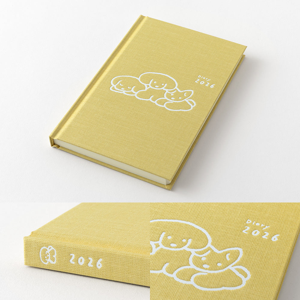 Midori Book Style Diary 2026 - Yellow Dog