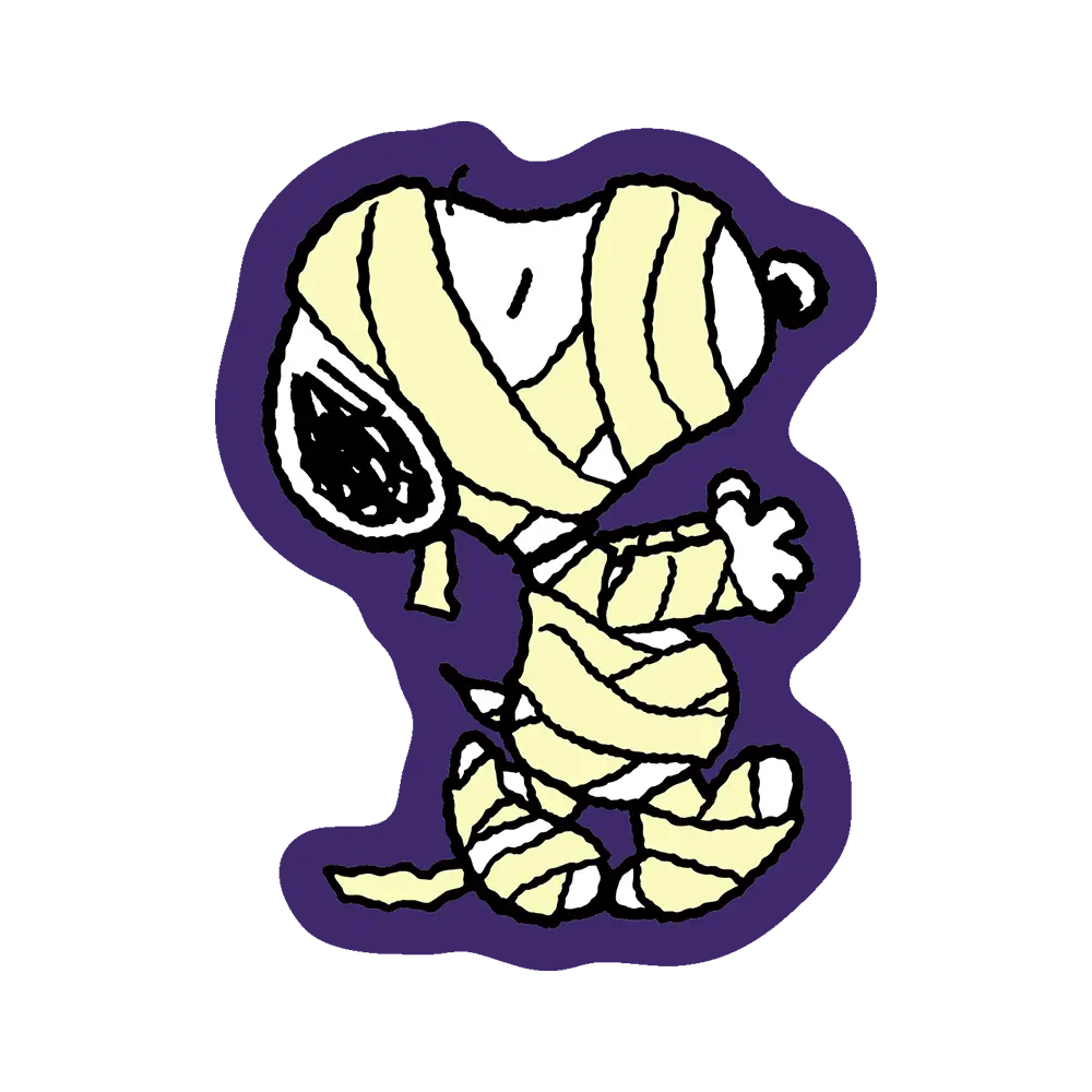 Glowing Mummy Snoopy - Die-Cut Sticker (Halloween)