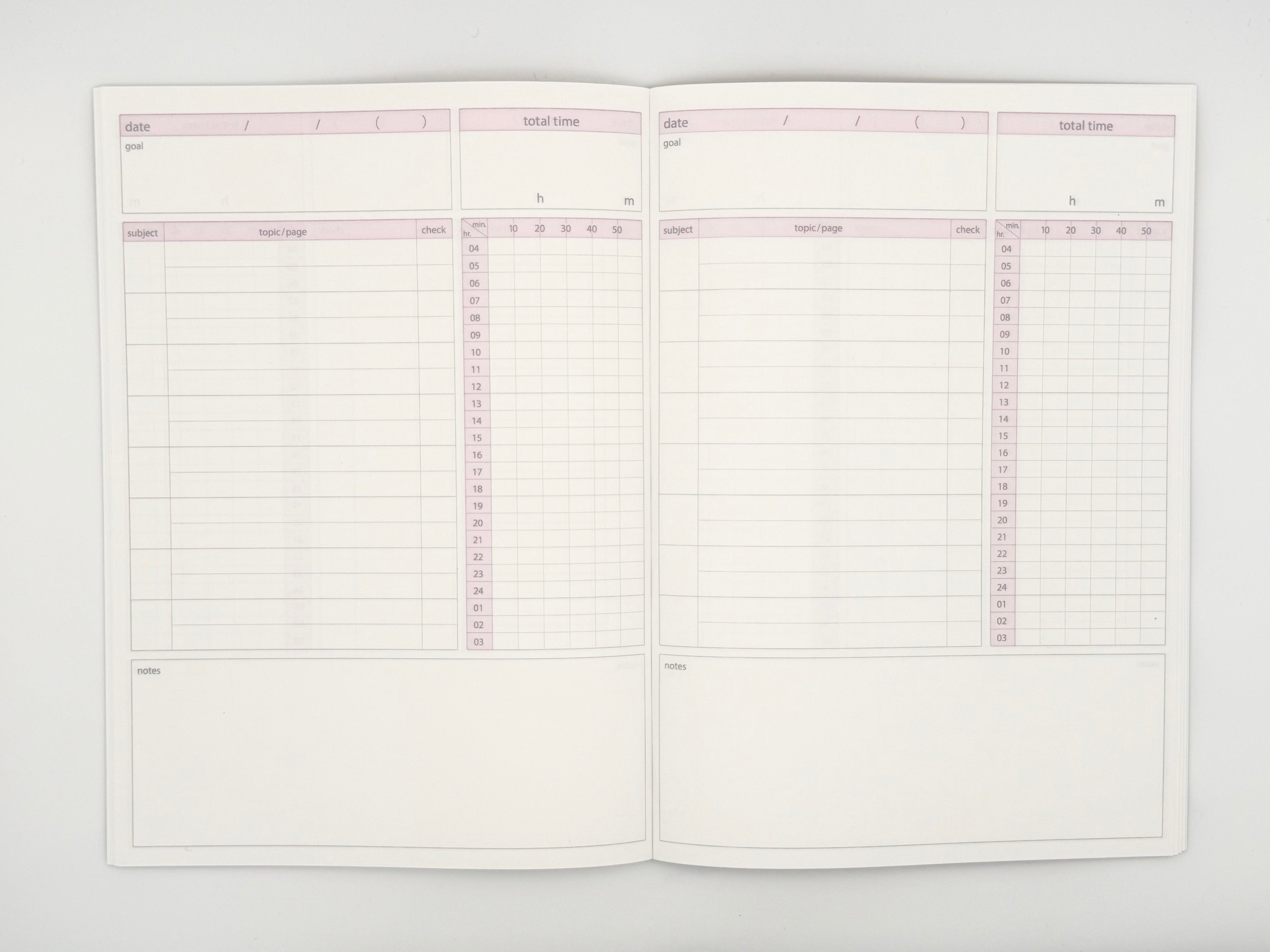 Campus Study Planner A5 Daily - Pink