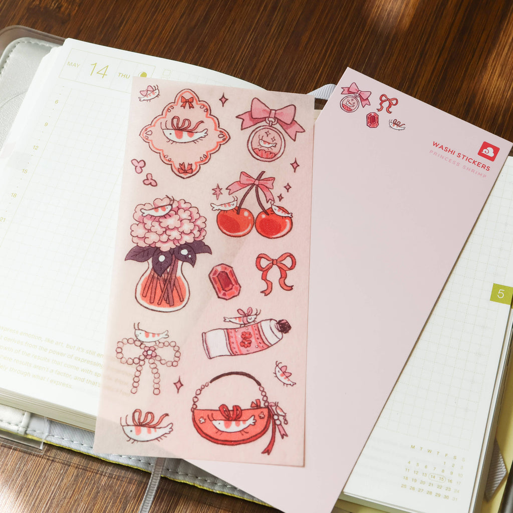 Sticker Sheet (Washi) - Princess Shrimp
