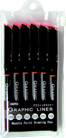 Ohto Graphic Liner Rollerball Pen Set