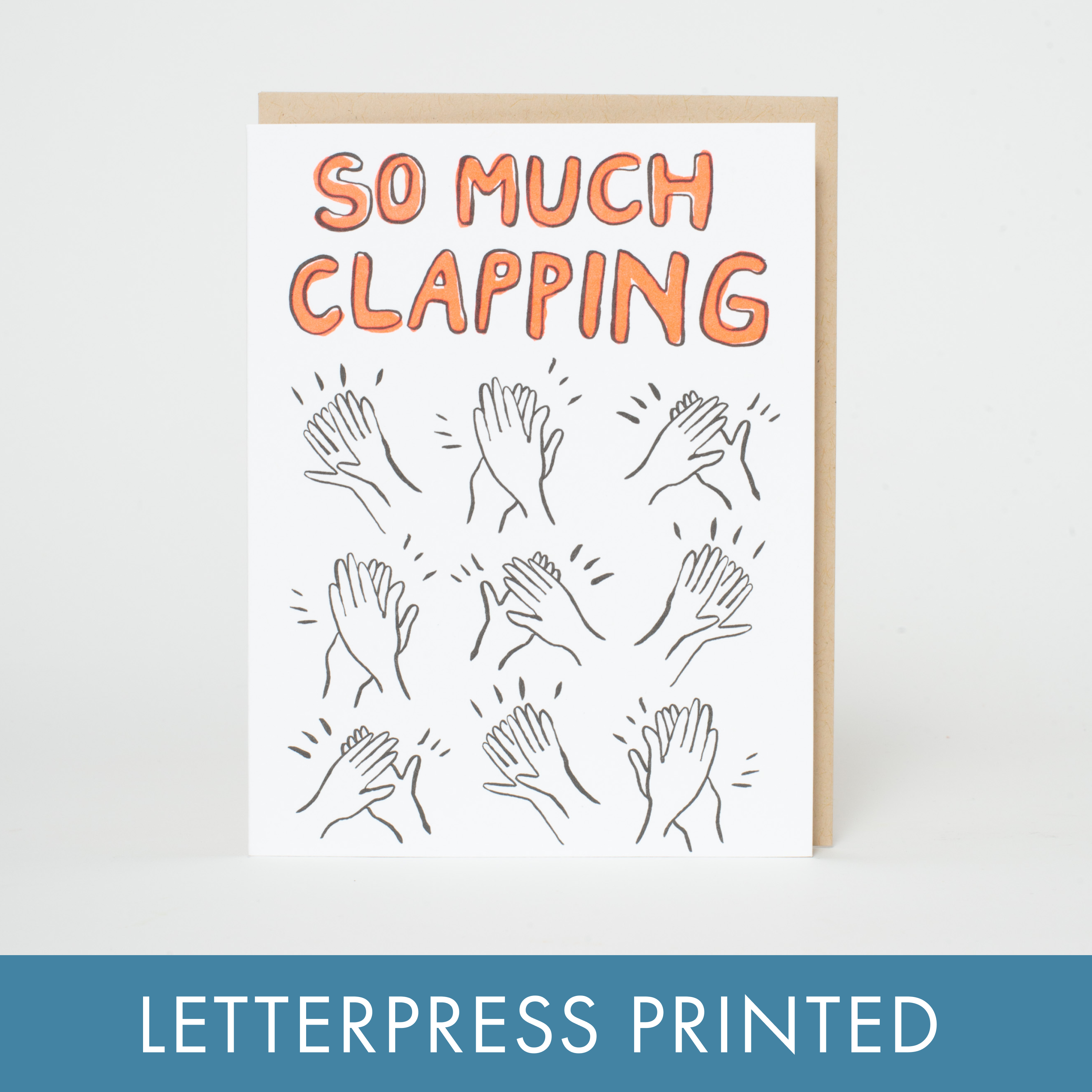 Clap Congrats Grad Letterpress Greeting Card by Egg Press