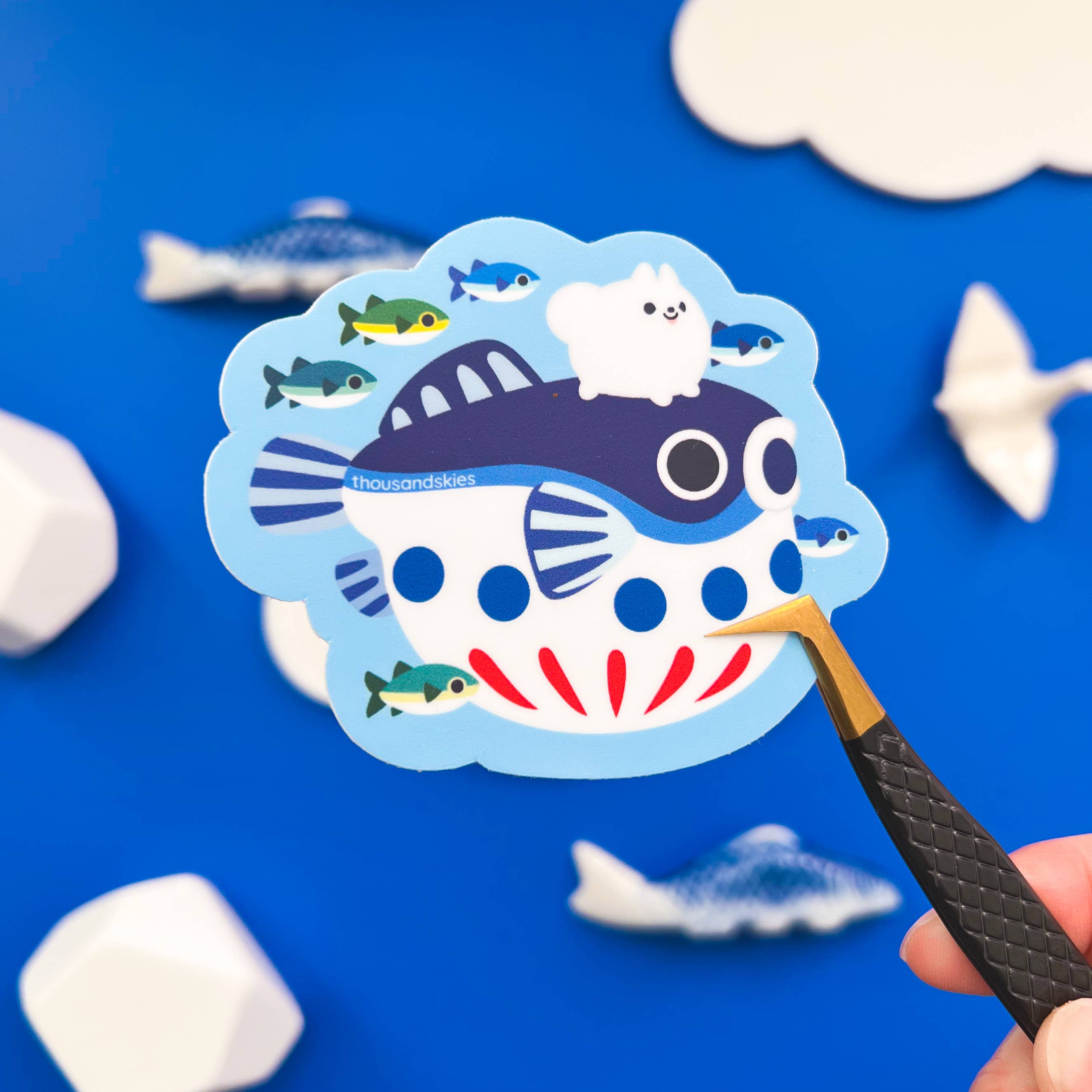 Vinyl Sticker Japantown - Pom and Fugu